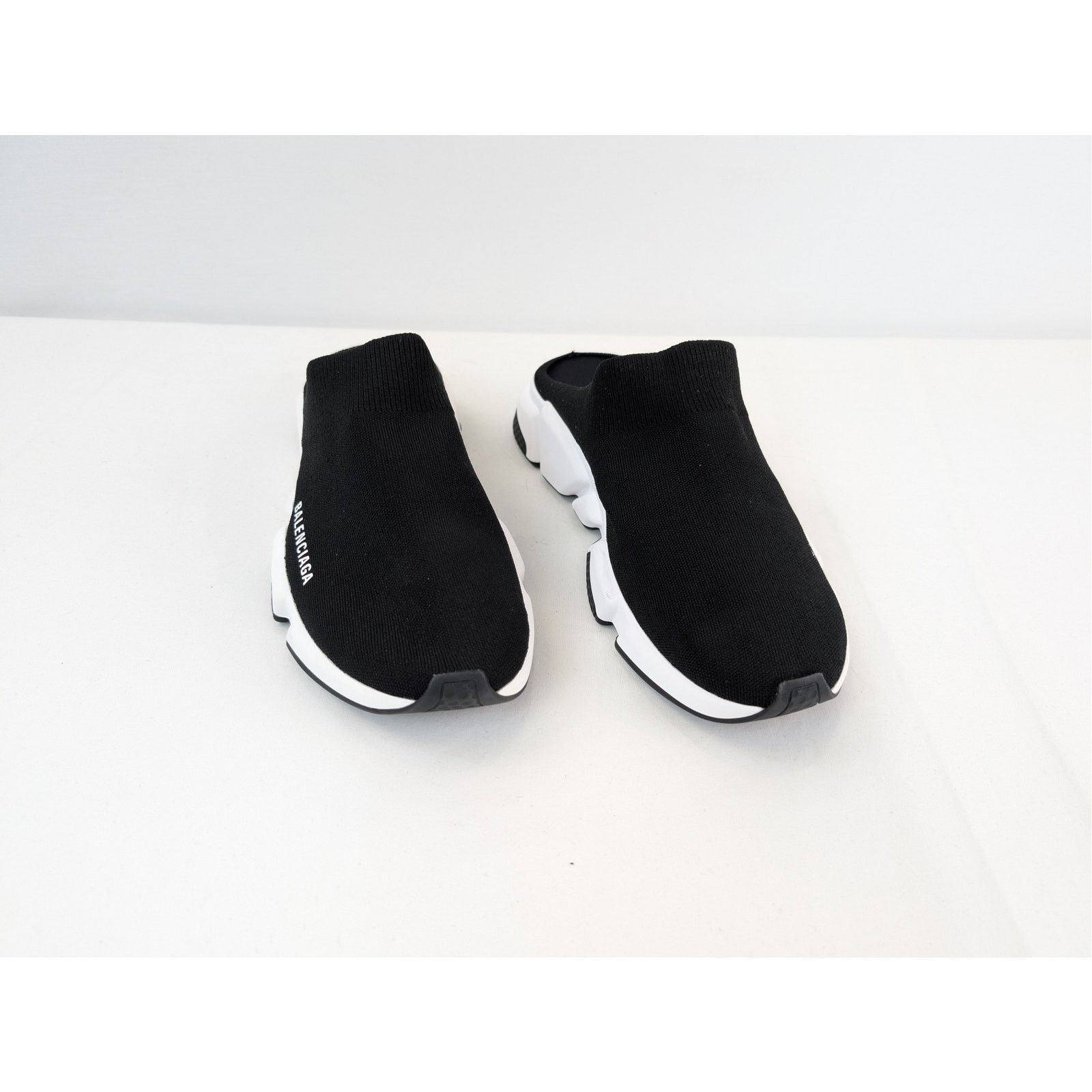 Balenciaga o1rshd1 Speed Mule Slide Slipper in Black / White Size US 10 / EU 43 - 7 Thumbnail
