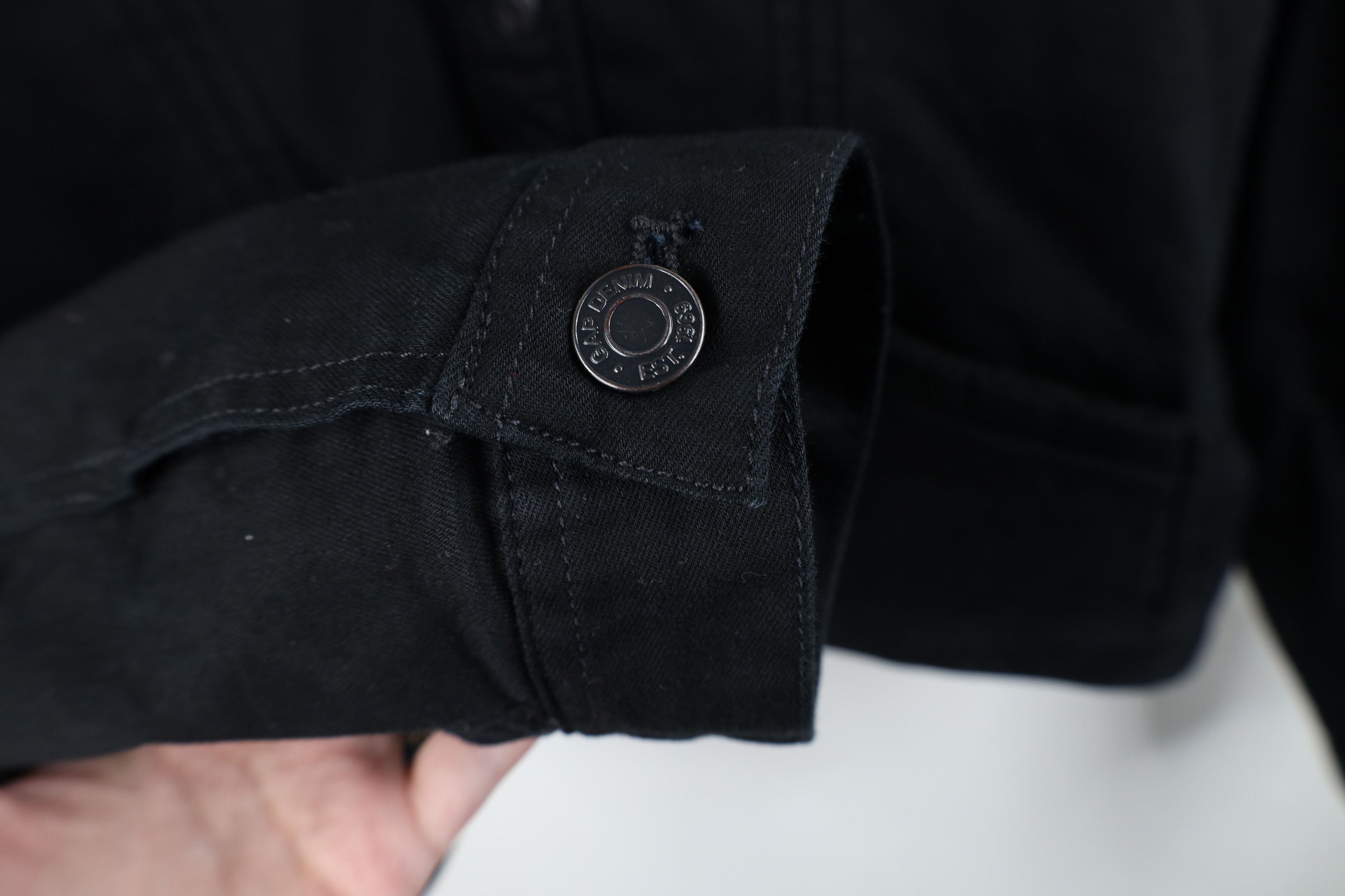 Gap Vintage Y2K Gap Fleece Lined Denim Trucker Jacket Black Size XL / US 12-14 / IT 48-50 - 7 Thumbnail