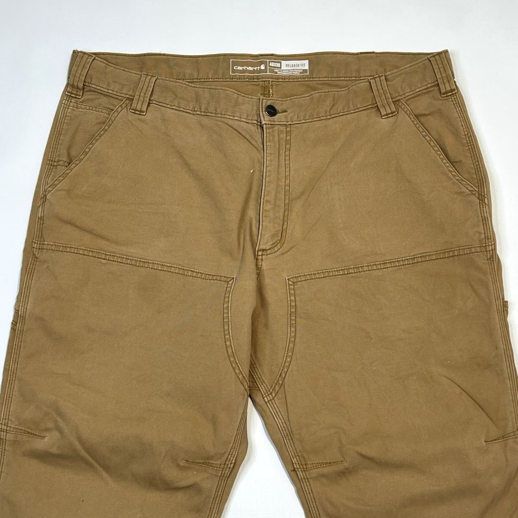 Carhartt Carhartt Loose Regular Fit Double Knee Work Duck Pants Sz 40x30 Brown Canvas 5-Pocket Carhartt Rugged Flex BN2802-M Mens Pants Size US 40 / EU 56 - 2 Thumbnail