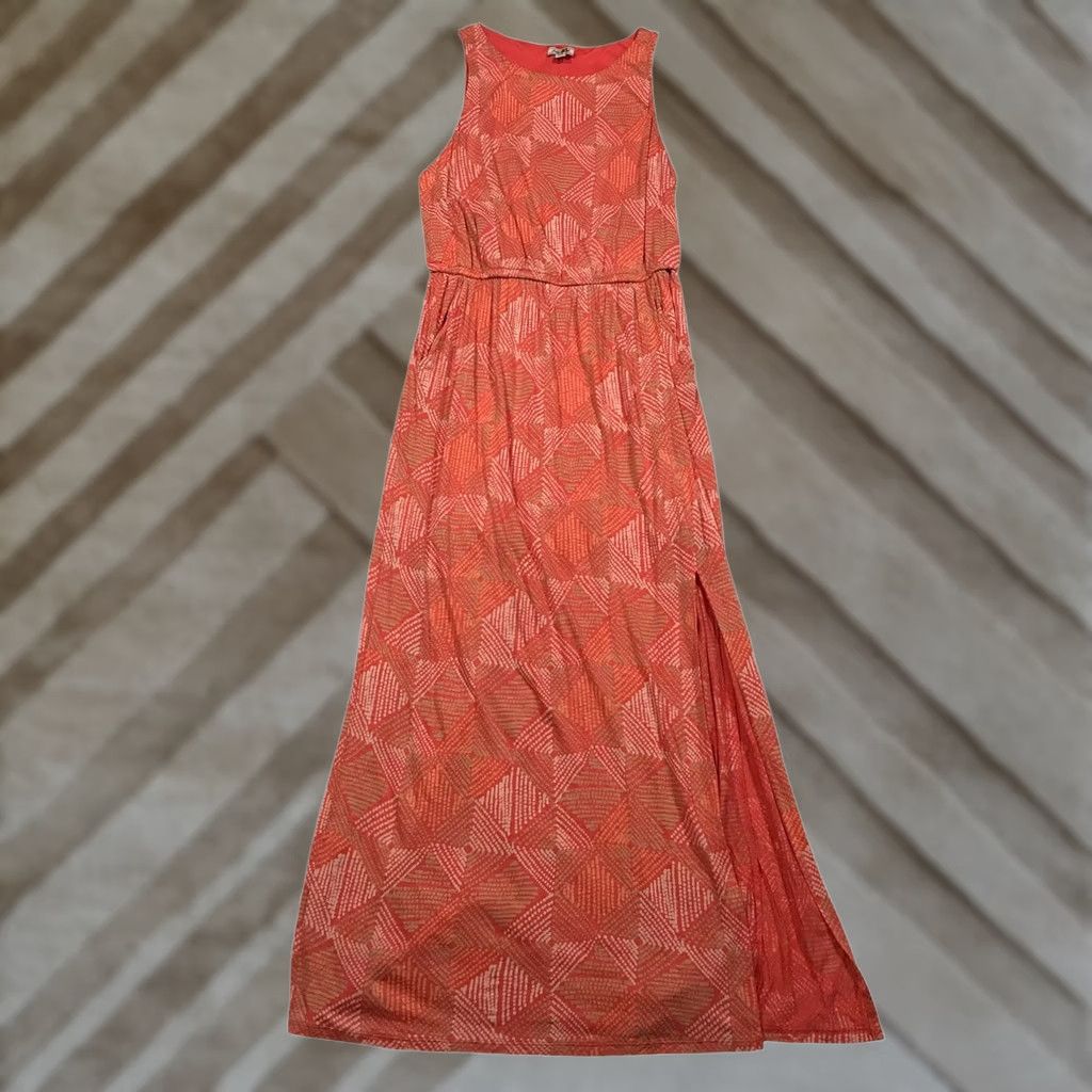 Lucky Brand Lucky Brand Coral Geometric Diamond Print Sleeveless Maxi Dress Large Size L / US 10 / IT 46 - 1 Thumbnail