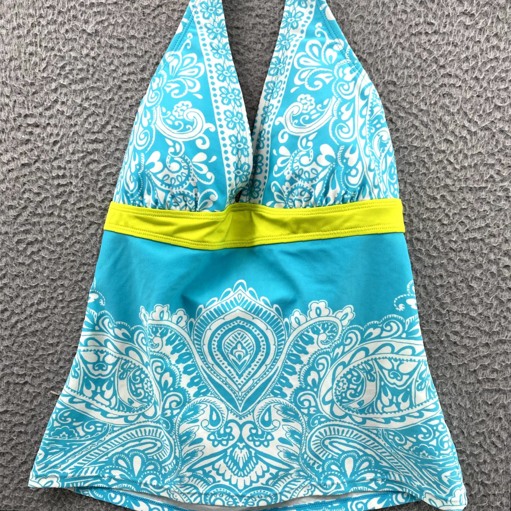 Athleta Athleta Halter Tankini Top Women Small Blue Banded Bikini Swim Y2k Casual Summer Size S / US 4 / IT 40 - 3 Thumbnail