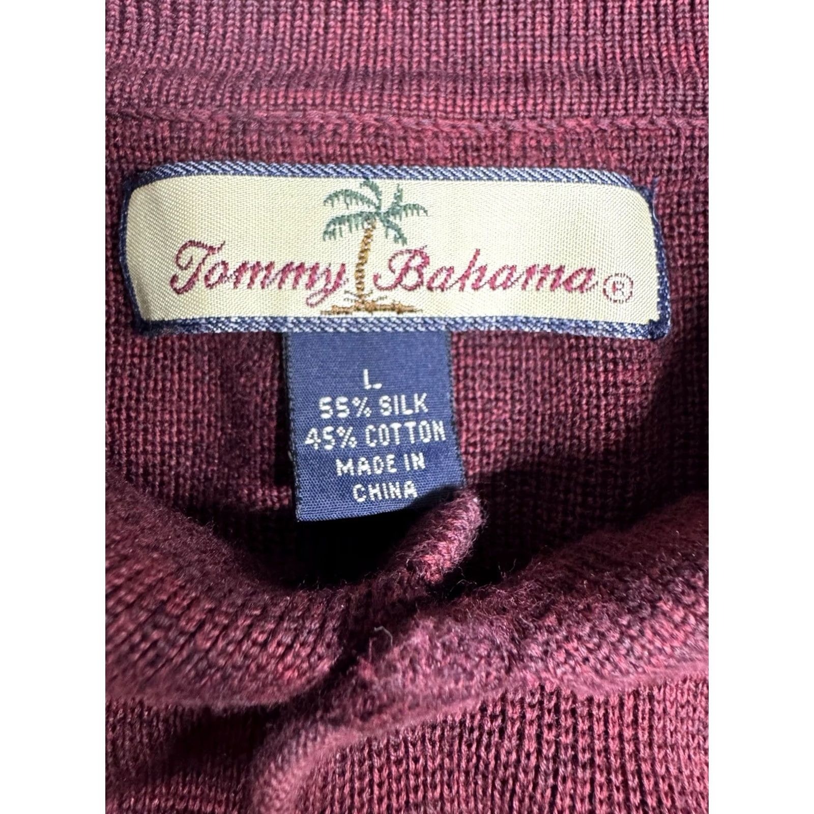 Tommy Bahama Tommy Bahama Mens Silk Cotton Blend Knit Polo Shirt Sweater Pullover Red Size L Mens Size US L / EU 52-54 / 3 - 3 Thumbnail