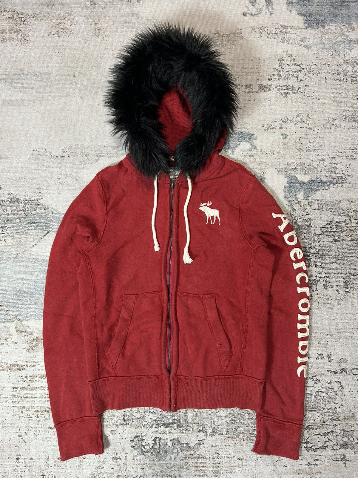 トップス 2000s Abercrombie & Fitch far jacket Vintage Y2K Abercrombie And Fitch Women's Fur Lined Jacket