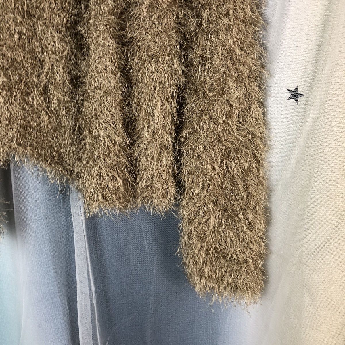 Aran Isles Knitwear × Homespun Knitwear × Japanese Brand Oversized KBF Gold Shag Shaggy Fur Mohair Cardigan #859 Size ONE SIZE - 6 Thumbnail