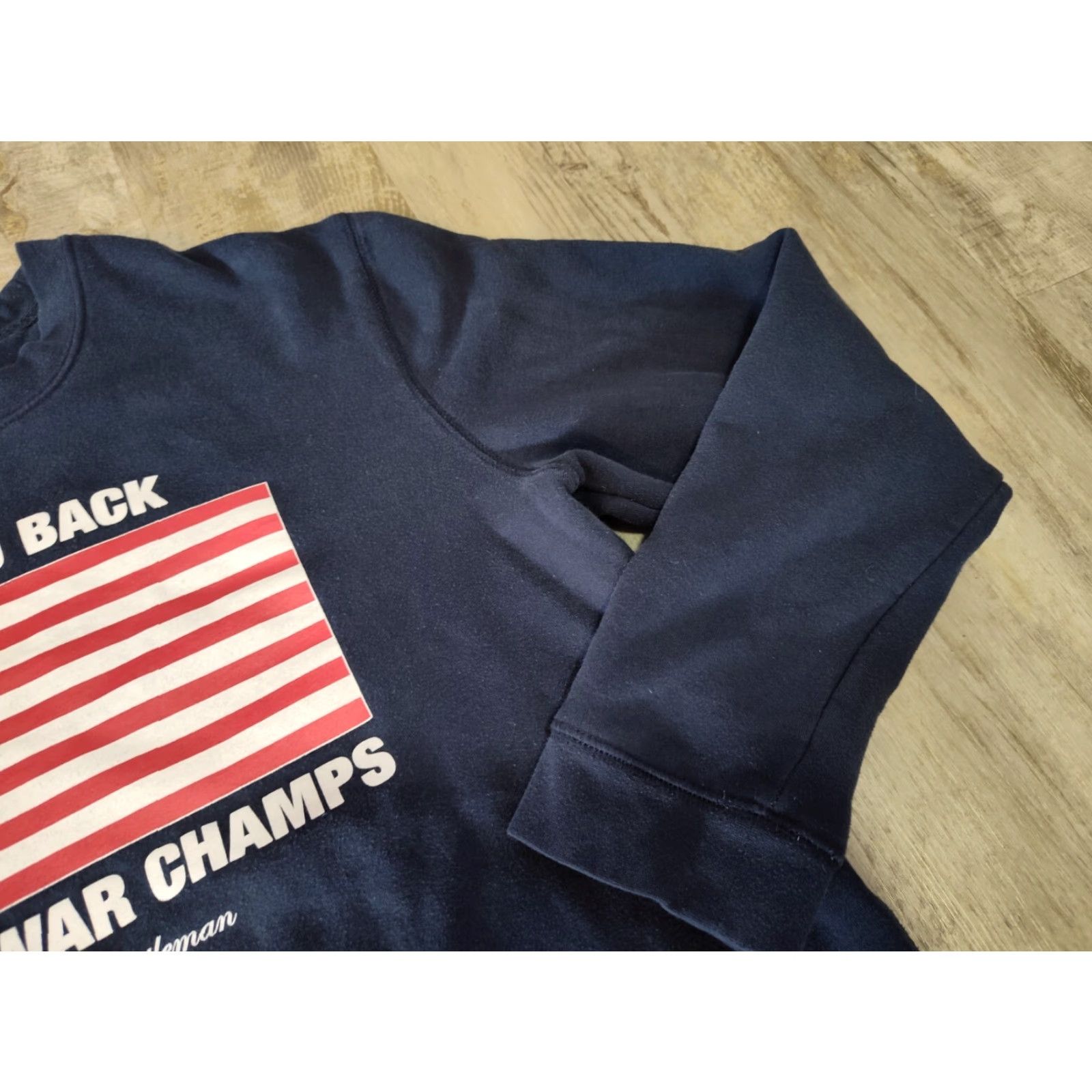 Vintage Rowdy Gentleman Sweatshirt Back To Back World War Champs USA L Blue Crew Neck Long Sleeve Graphic Print Pullover Mens Size Large Size US L / EU 52-54 / 3 - 4 Thumbnail