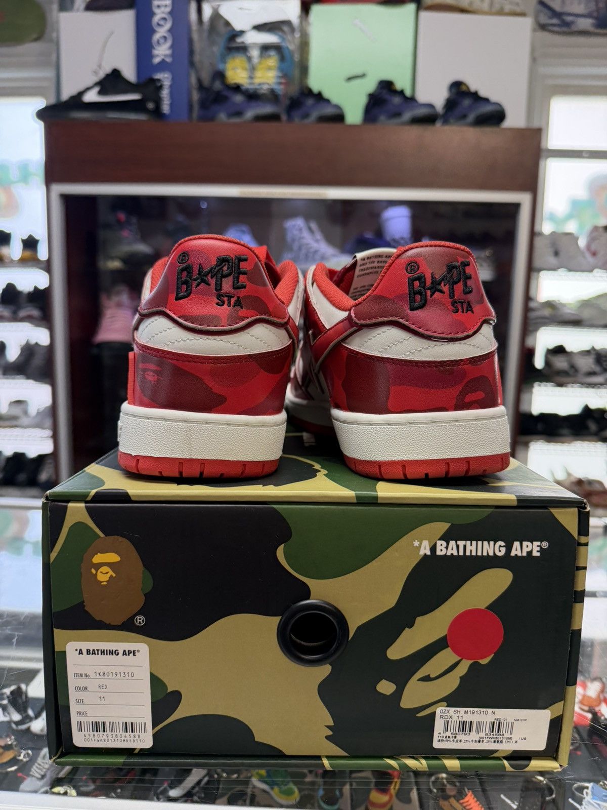 Bape Bape Bapesta Red Camo (White/Red) Size US 11 / EU 44 - 4 Thumbnail