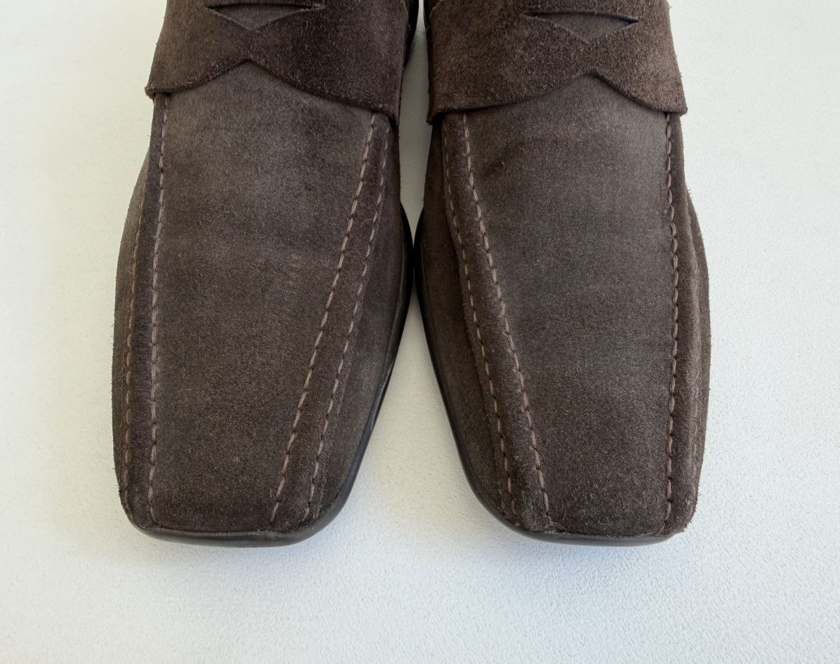 Prada Brown Suede ‘Square Toe’ Loafers Size US 8 / EU 41 - 8 Thumbnail