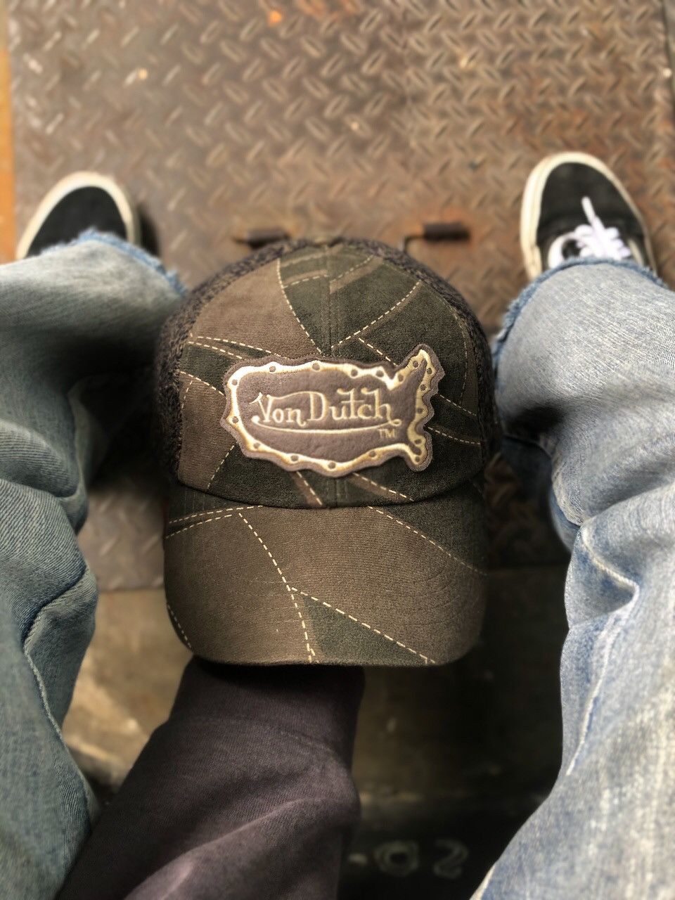 Vintage 🚫 SOLD 🚫 Von Dutch Sport Pattern Suede Wool Hat Rare Size ONE SIZE - 1 Thumbnail