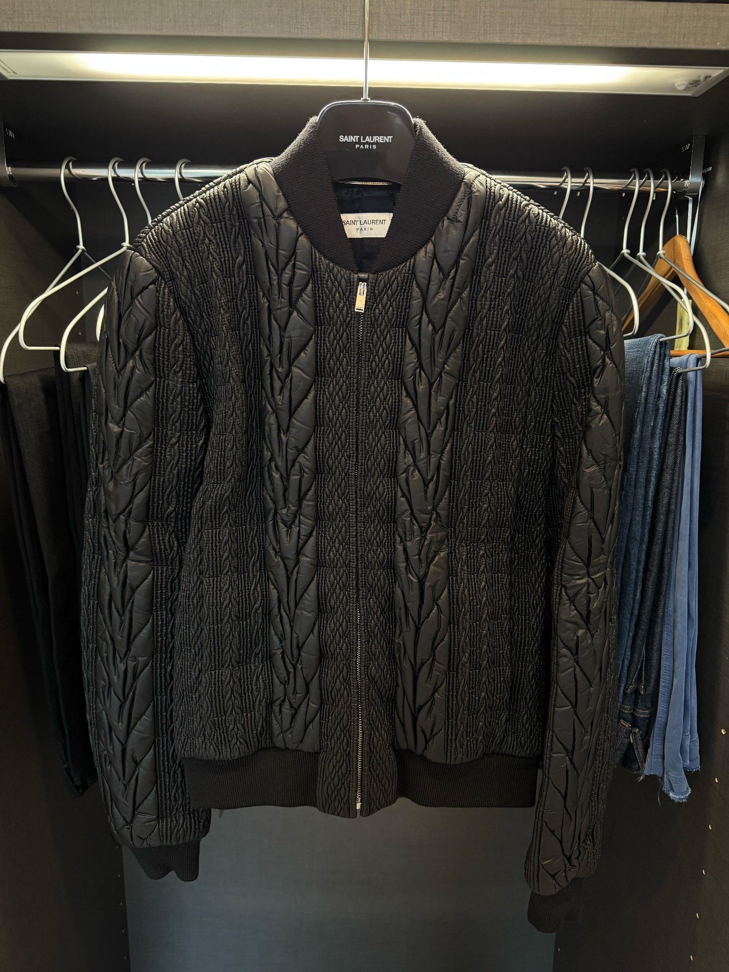 Saint Laurent Paris Saint Laurent Black Quilted Bomber Jacket Size US XS / EU 42 / 0 - 1 Thumbnail