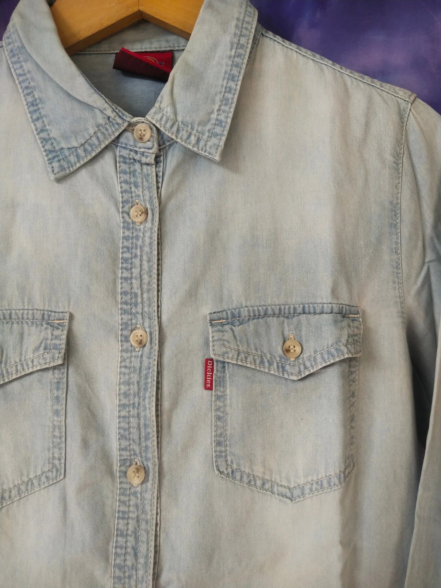 Dickies Dickies Faded Blue Denim Shirt Size S / US 4 / IT 40 - 2 Thumbnail