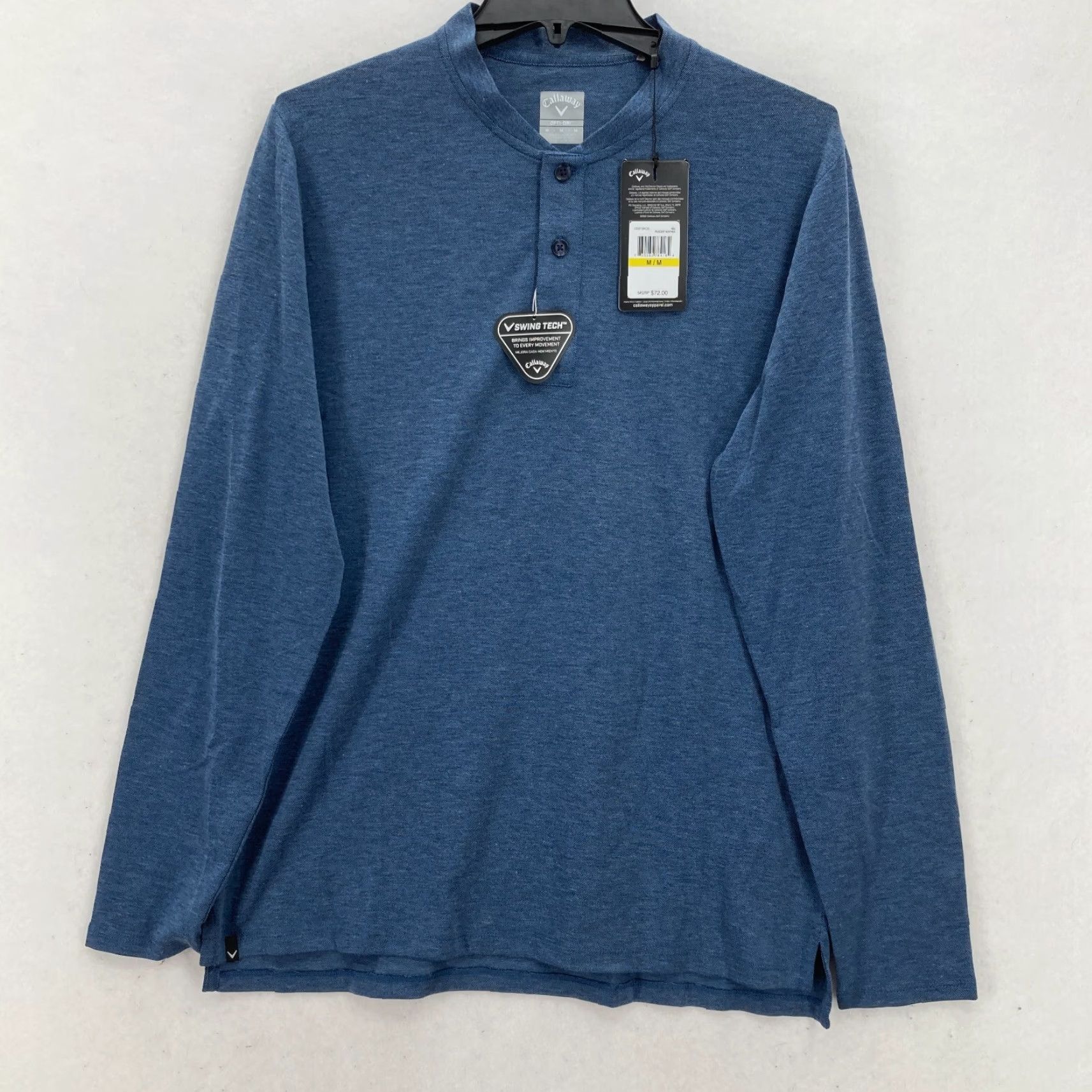 Callaway Callaway Swing Tech ECO Henley T-Shirt Mens M Peacoat Heather Blue Golf NWT Size US M / EU 48-50 / 2 - 2 Thumbnail