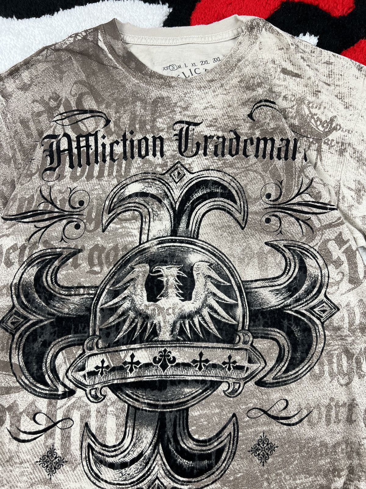 Affliction Vintage Affliction Skulls Skeleton Trashed Rhinestones Tee Size US S / EU 44-46 / 1 - 4 Thumbnail