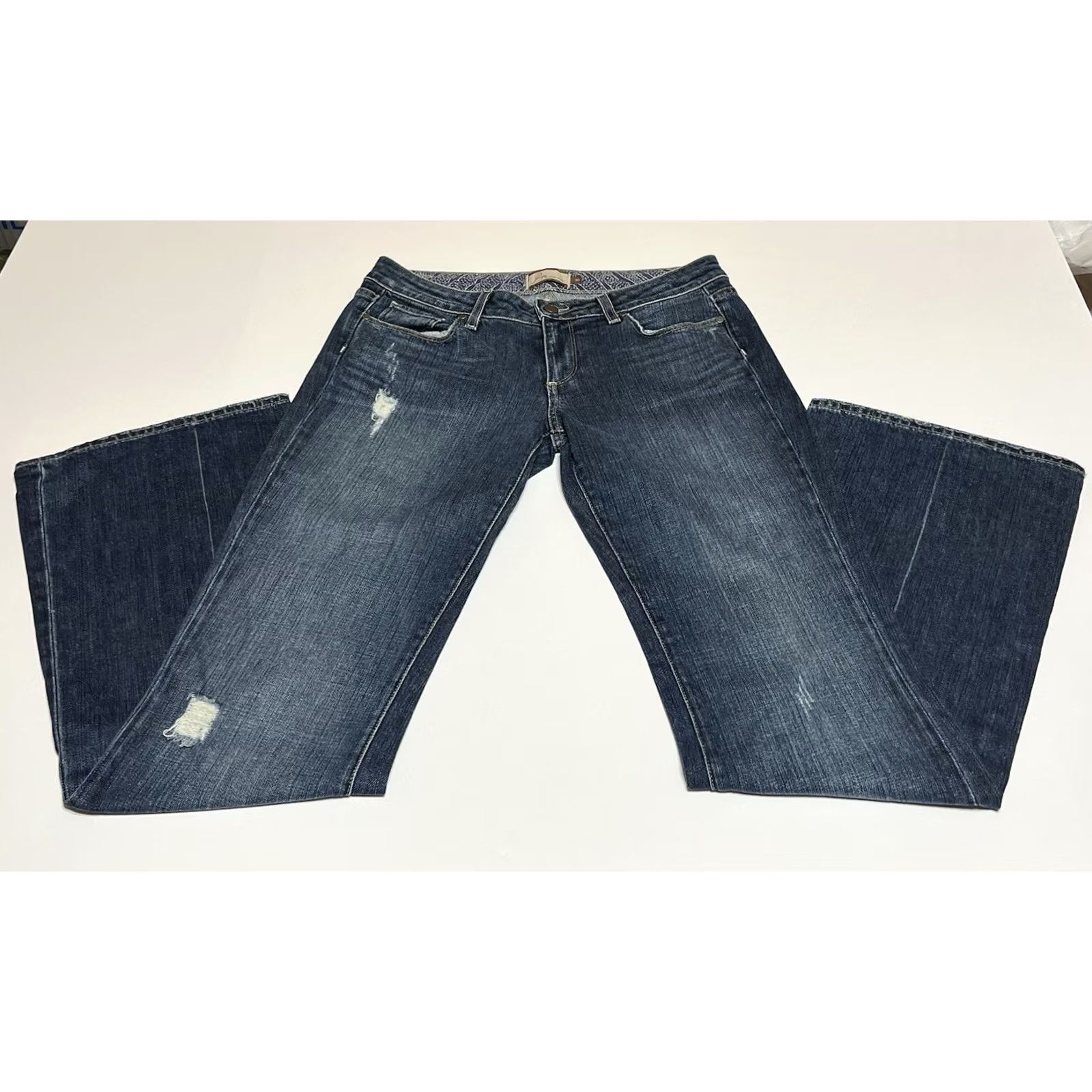 Paige Paige Jeans Womens Bootcut 5-Pocket Distressed Blue 32x34 Regular Size 30" / US 8 / IT 44 - 2 Thumbnail