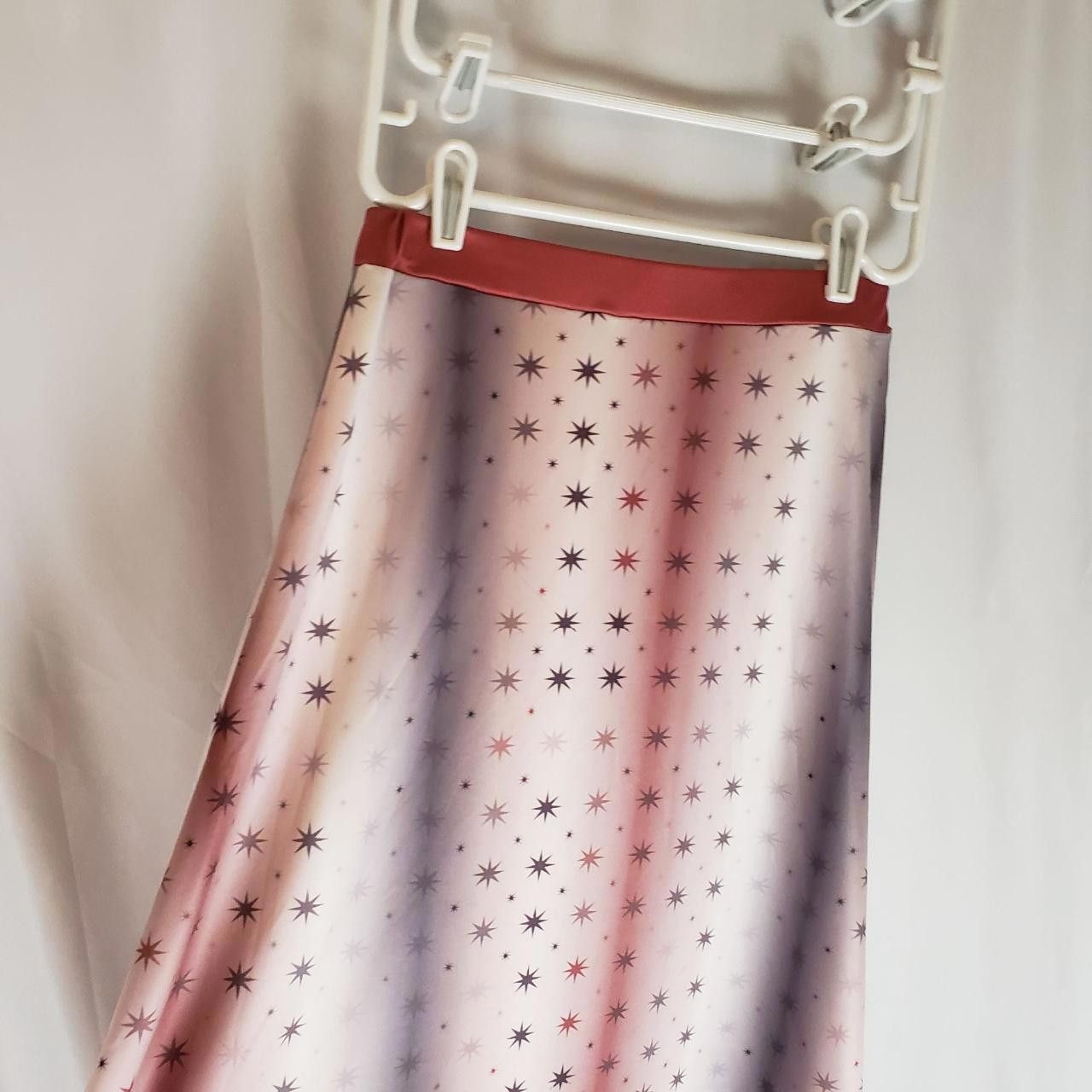 Other New Star Pattern A-Line Midi Skirt With Satin Waistband NWOT Size 28" / US 6 / IT 42 - 2 Thumbnail