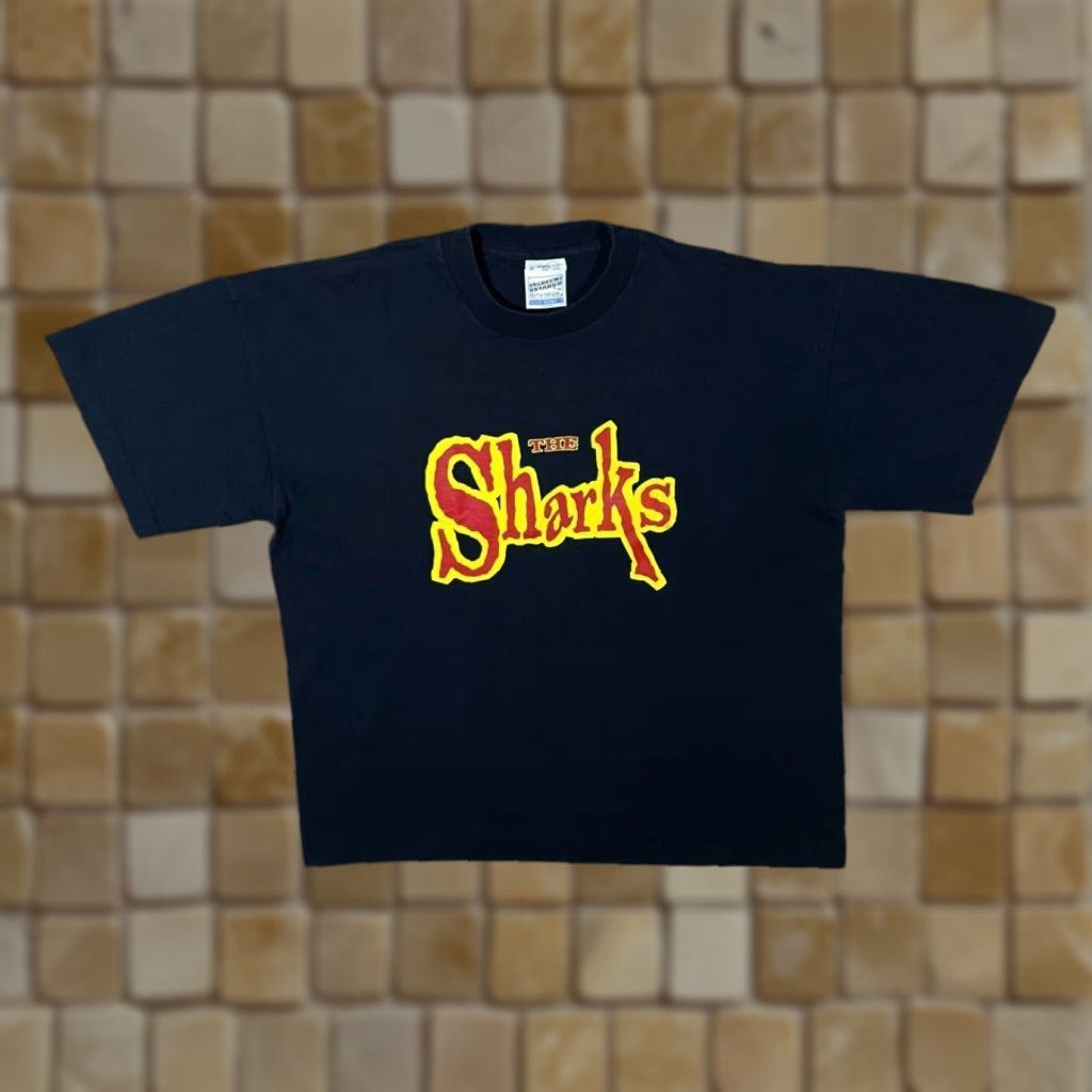 Vintage VINTAGE Screen Stars The Sharks Colour My Flesh Punk Band Single Stitch T-Shirt XL Black Mens Shirt Graphic Print Front Back 1996 Size US XL / EU 56 / 4 - 1 Thumbnail