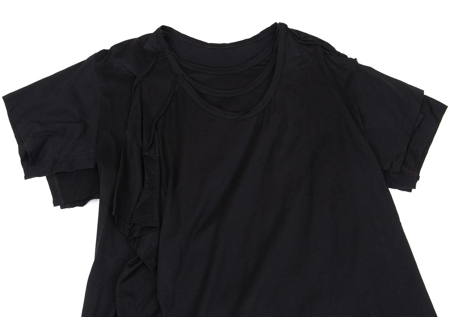 Yohji Yamamoto Yohji Yamamoto Cotton Triple Layered T-Shirt Black 2 Size US M / EU 48-50 / 2 - 2 Thumbnail