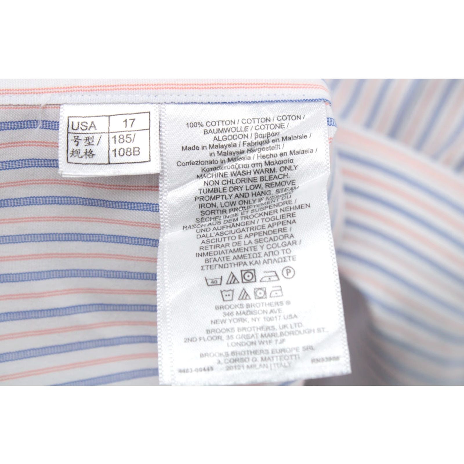 Brooks Brothers VINTAGE Brooks Brothers Regent Shirt Men's 17-34 White Blue Striped Long Sleeve Preppy Size US XL / EU 56 / 4 - 6 Thumbnail
