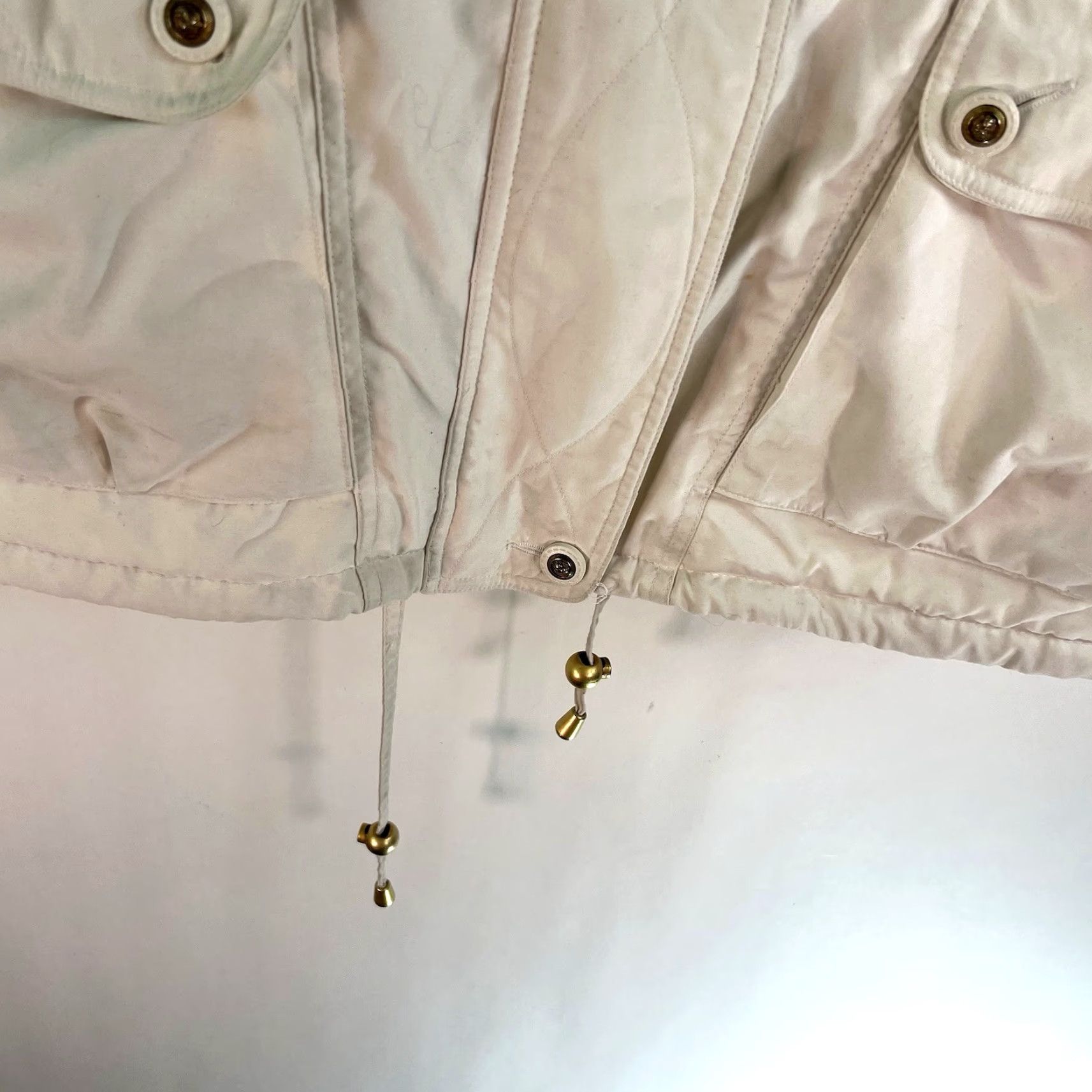 Vintage IZZI Fox Fur Detachable Hooded Parka Jacket Womens M Ivory Fox Size M / US 6-8 / IT 42-44 - 4 Thumbnail