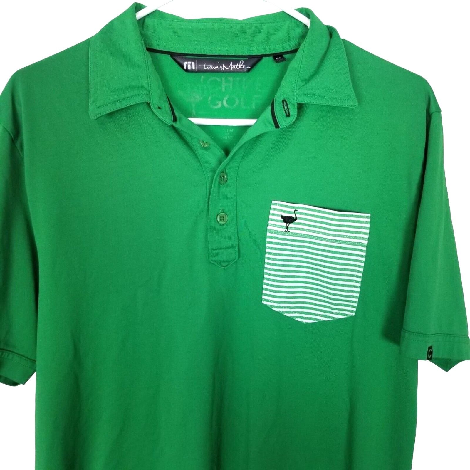 TravisMathew Travis Mathew Men Golf Polo Shirt Chive Kelly Green M Active Size US M / EU 48-50 / 2 - 2 Thumbnail
