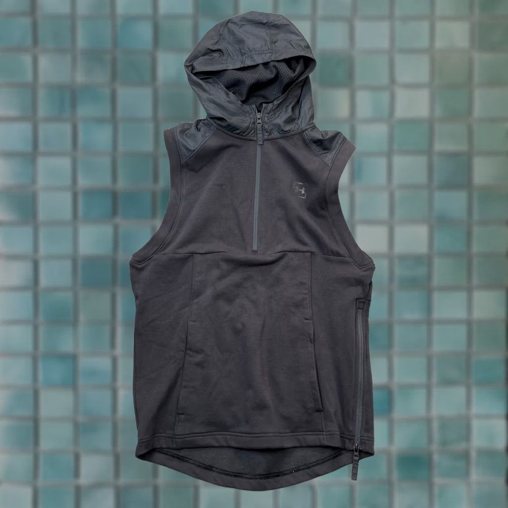 Under Armour Under Armour Vest Mens Small Gray Microthread Terry Cotton Stretch Hood Half Zip Size US S / EU 44-46 / 1 - 1 Thumbnail