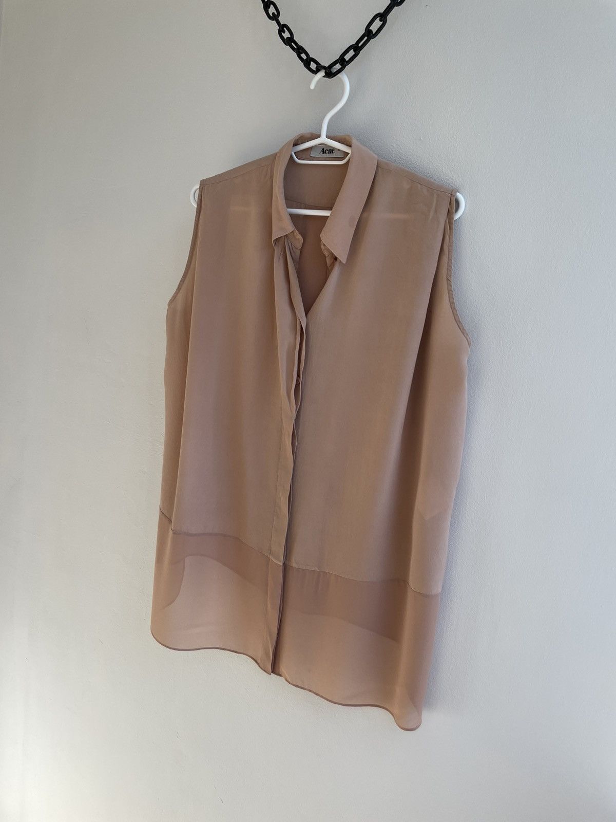 Acne Studios × Designer Acne Studios Silk Blouse Top blouse Front Sleeveless Vest Size XS / US 0-2 / IT 36-38 - 2 Thumbnail