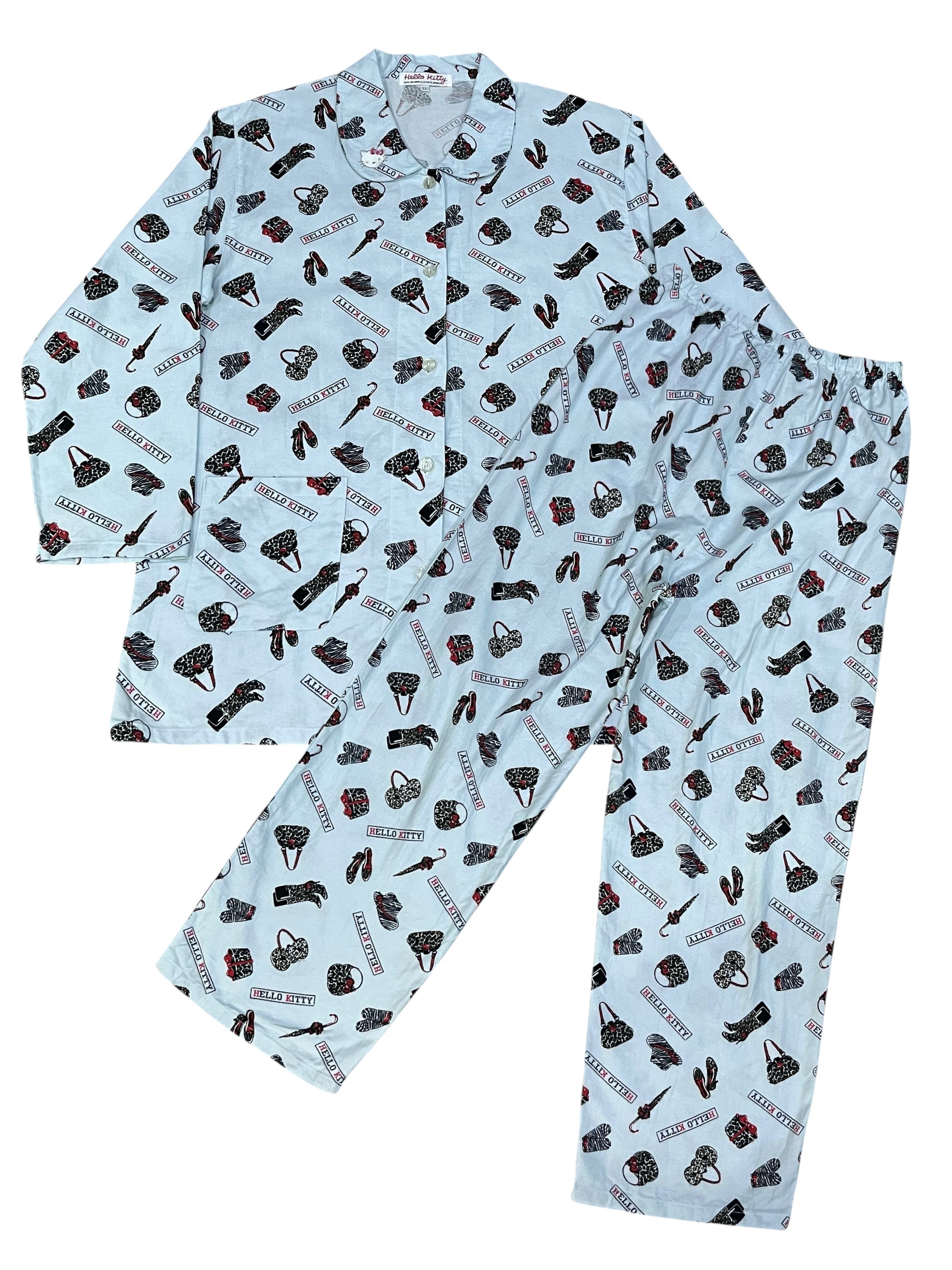 Cartoon Network Hello Kitty 2008 Monogram Pajama Set Unisex Y2K Loungewear Size US L / EU 52-54 / 3 - 1 Thumbnail