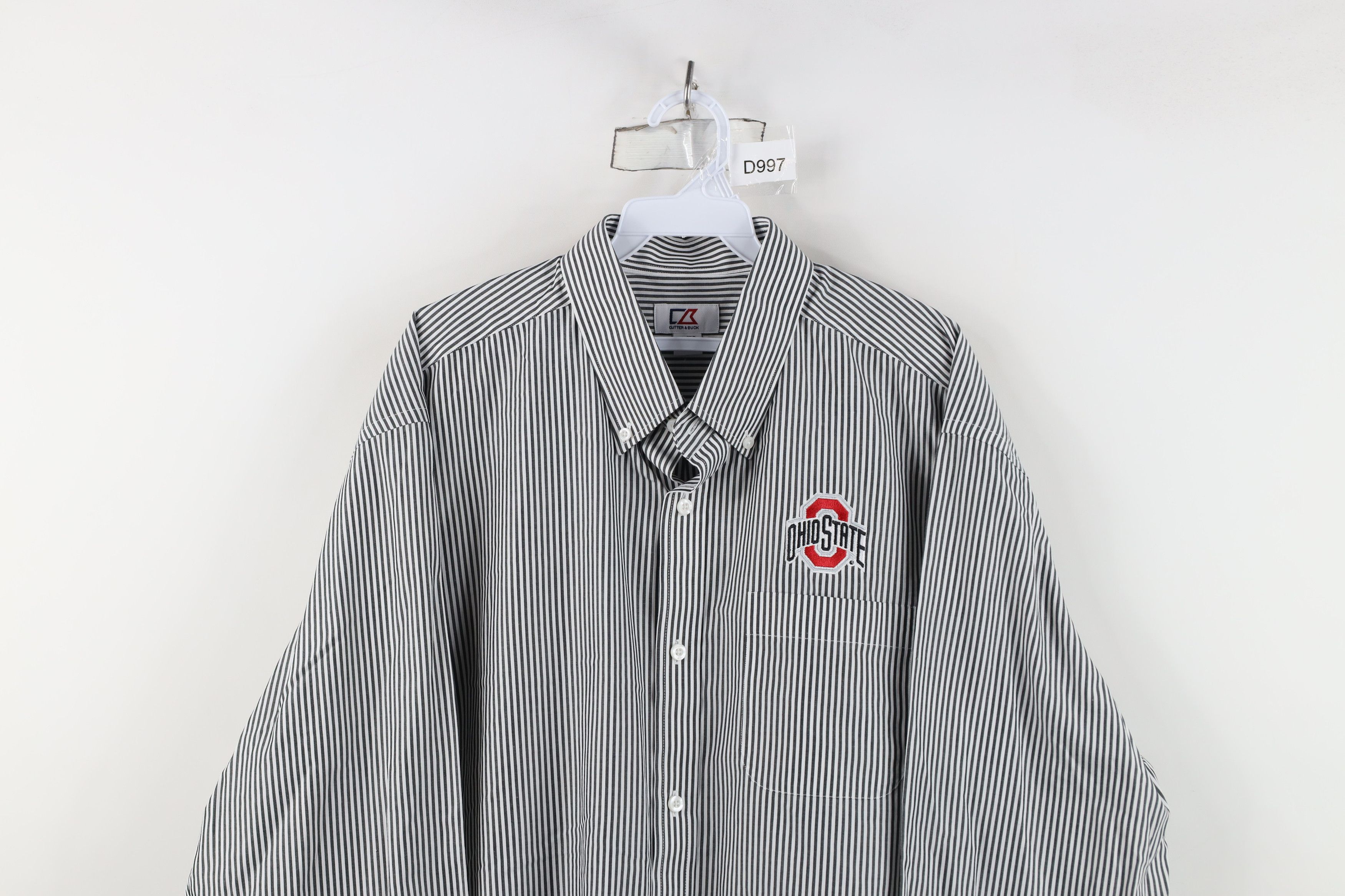 Vintage Vintage 90s Ohio State University Striped Button Down Shirt Size US XL / EU 56 / 4 - 2 Thumbnail
