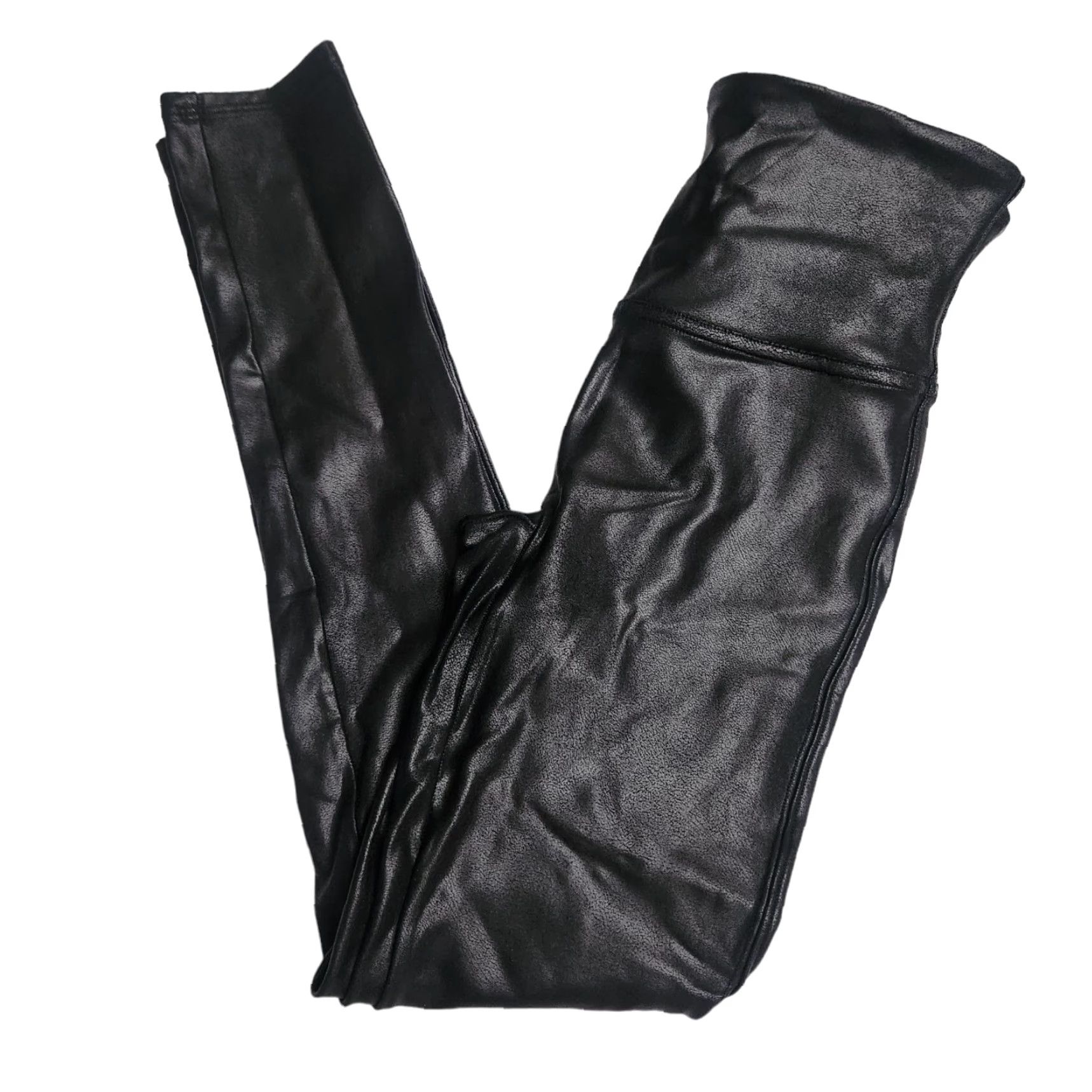Spanx Spanx by Sara Blakely Leggings Womens Med Petite Faux Leather Black Stretch Size 27" / US 4 / IT 40 - 2 Thumbnail