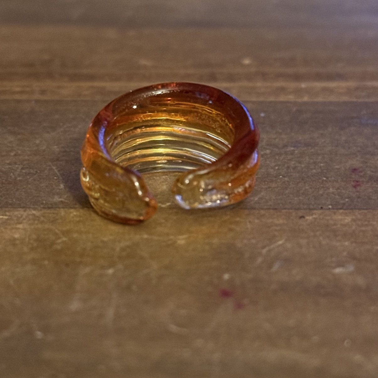Vintage Vintage amber blown glass cuff ring Size ONE SIZE - 6 Thumbnail