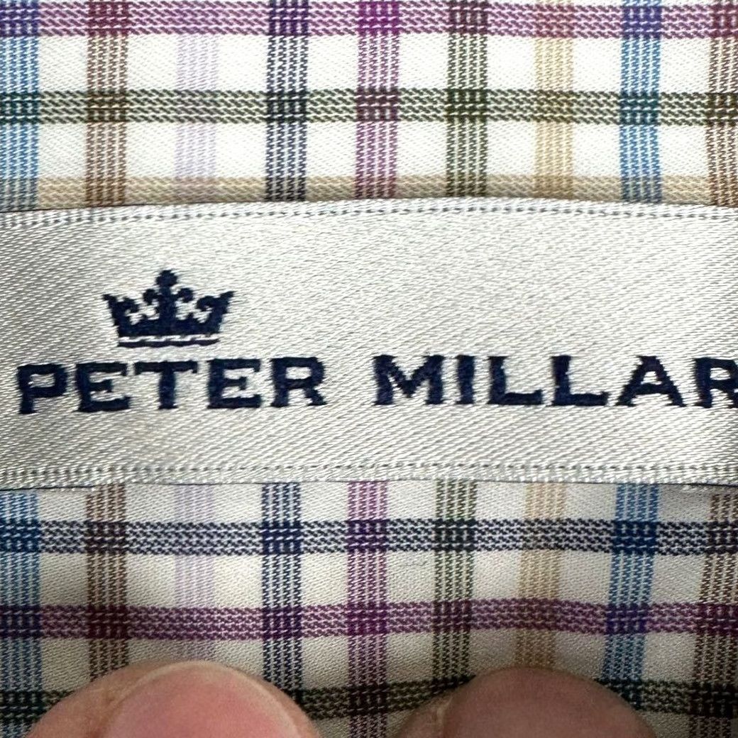 Peter Millar Peter Millar Button-Up Shirt Mens Large Multi Check Casual Long Sleeve Knit Cotton White Regular Fit Breathable Vintage? No Size US L / EU 52-54 / 3 - 4 Thumbnail