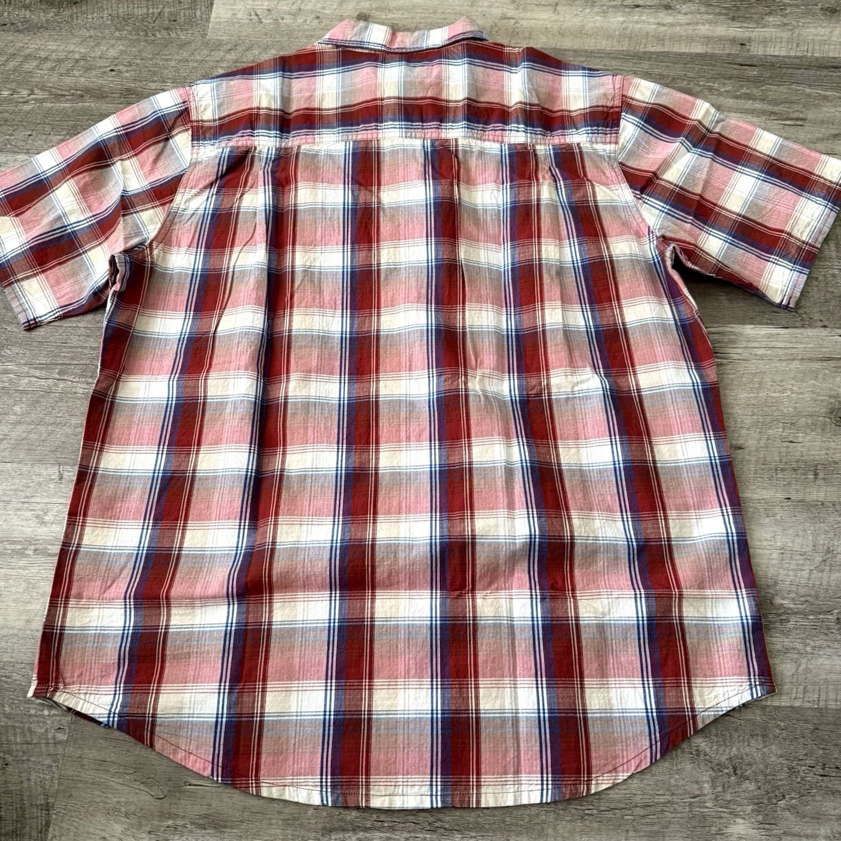 Vintage Woolrich Mens Large Dark Red Plaid Midway Yarn Button Up Short Sleeve Shirt Size US L / EU 52-54 / 3 - 5 Thumbnail