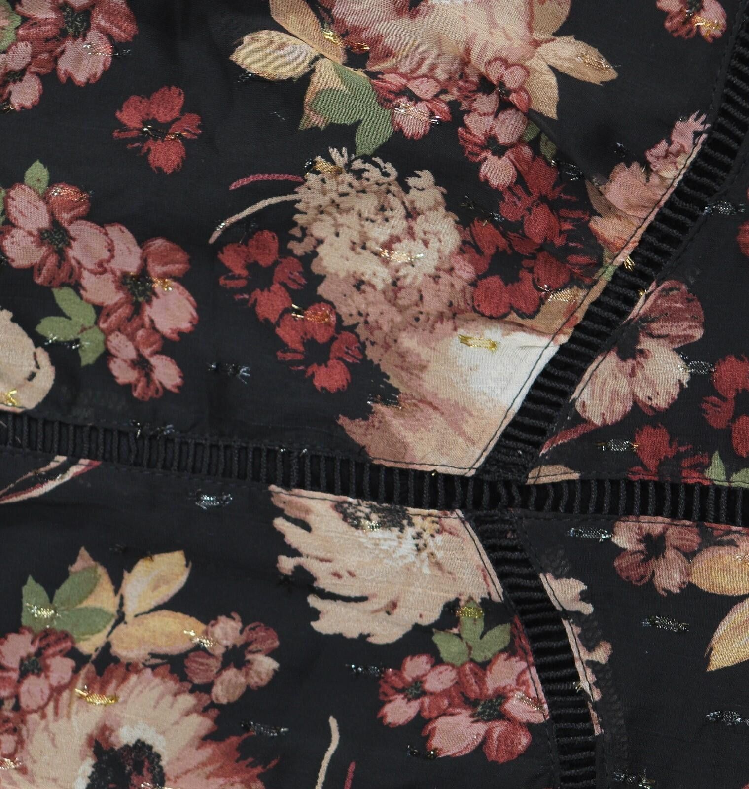 Other Nwt Trixxi Short Ruffle Sleeve Dress Multi Floral Black S Size S / US 4 / IT 40 - 6 Thumbnail