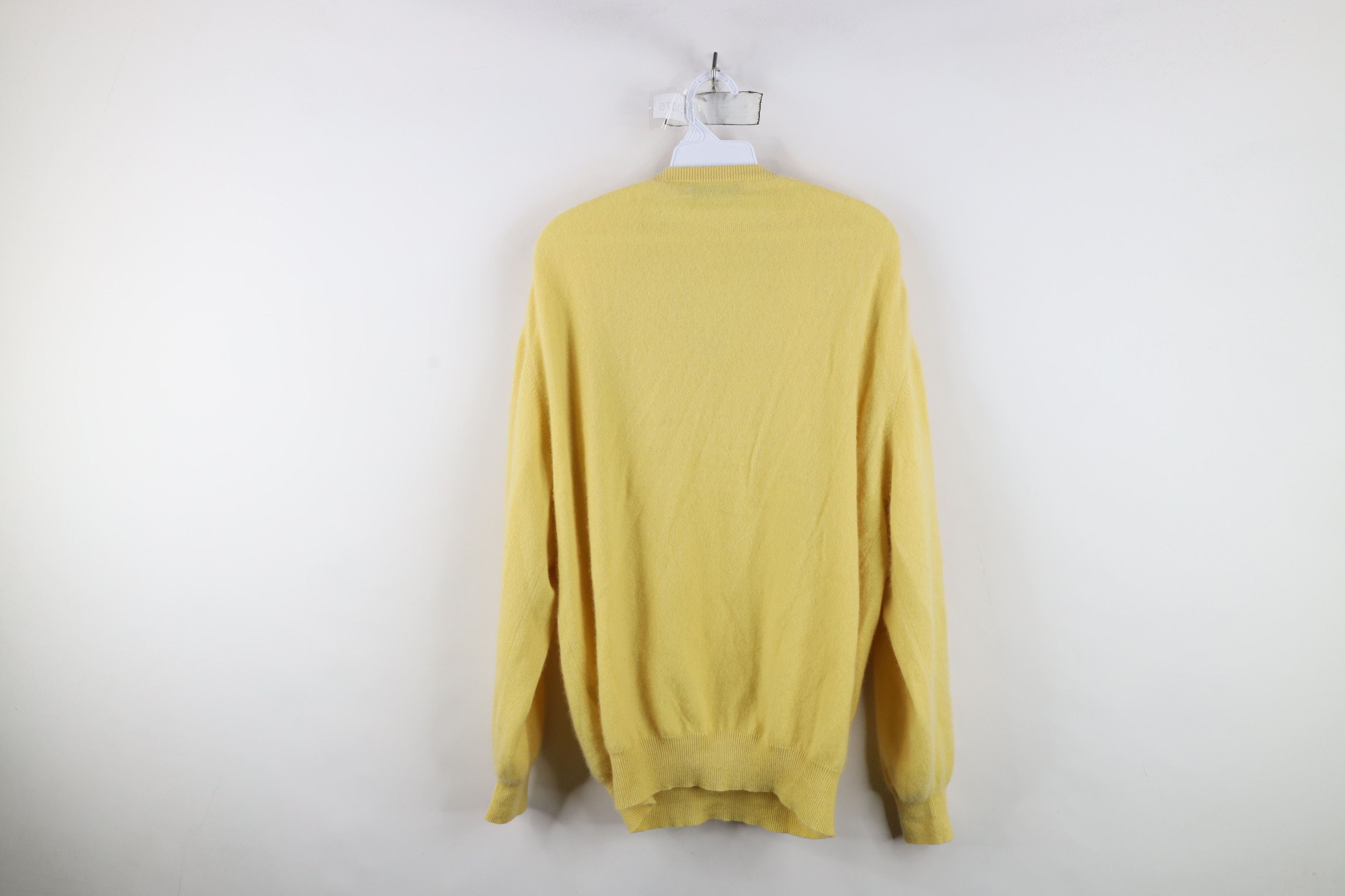 Vintage Vintage 90s Streetwear Cashmere Knit V-Neck Sweater Yellow Size US M / EU 48-50 / 2 - 9 Thumbnail