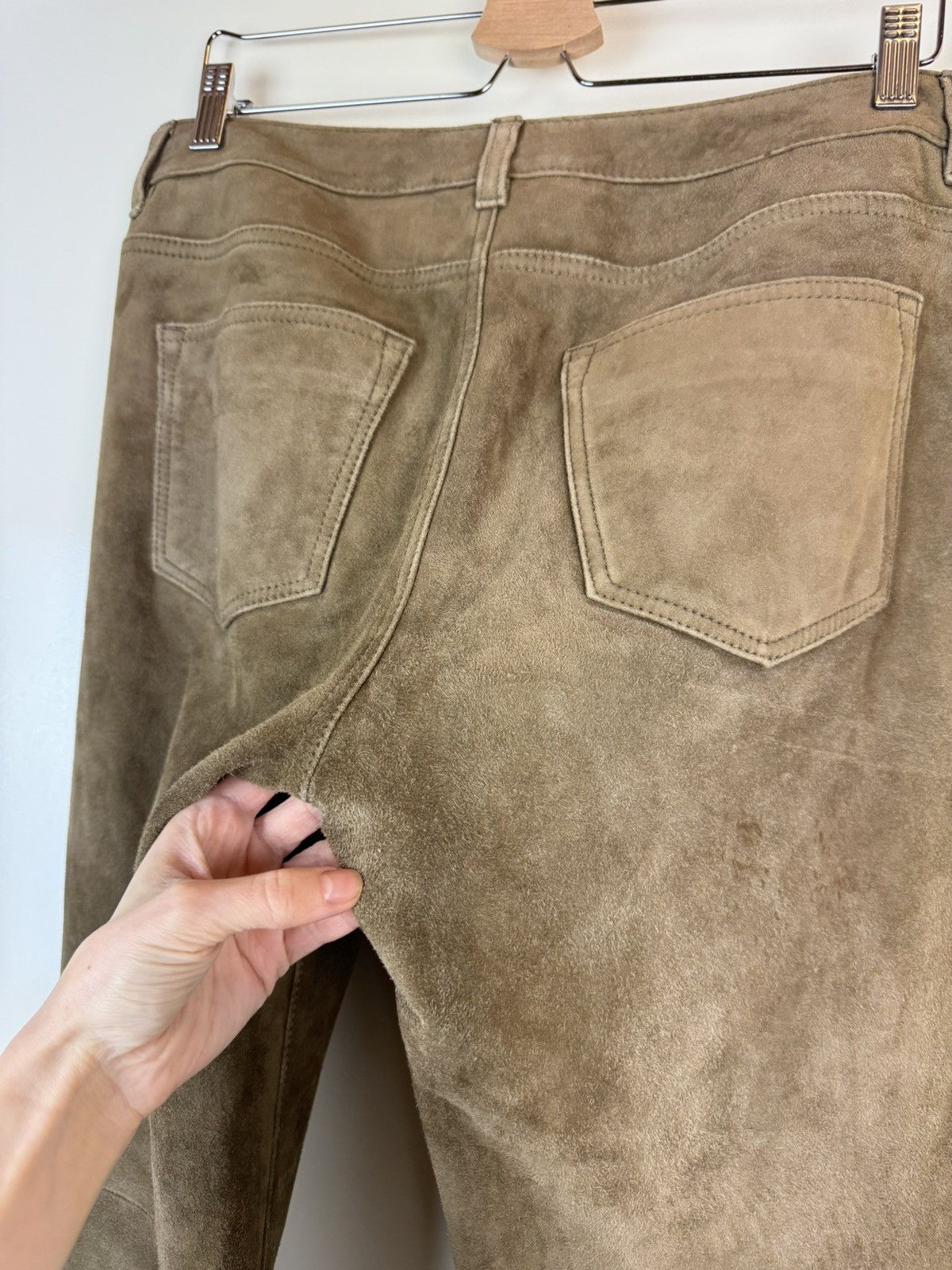 Lauren Ralph Lauren Ralph Lauren Suede Leather Brown Vtg Pants Trousers Cowboy Size 32" / US 10 / IT 46 - 9 Thumbnail