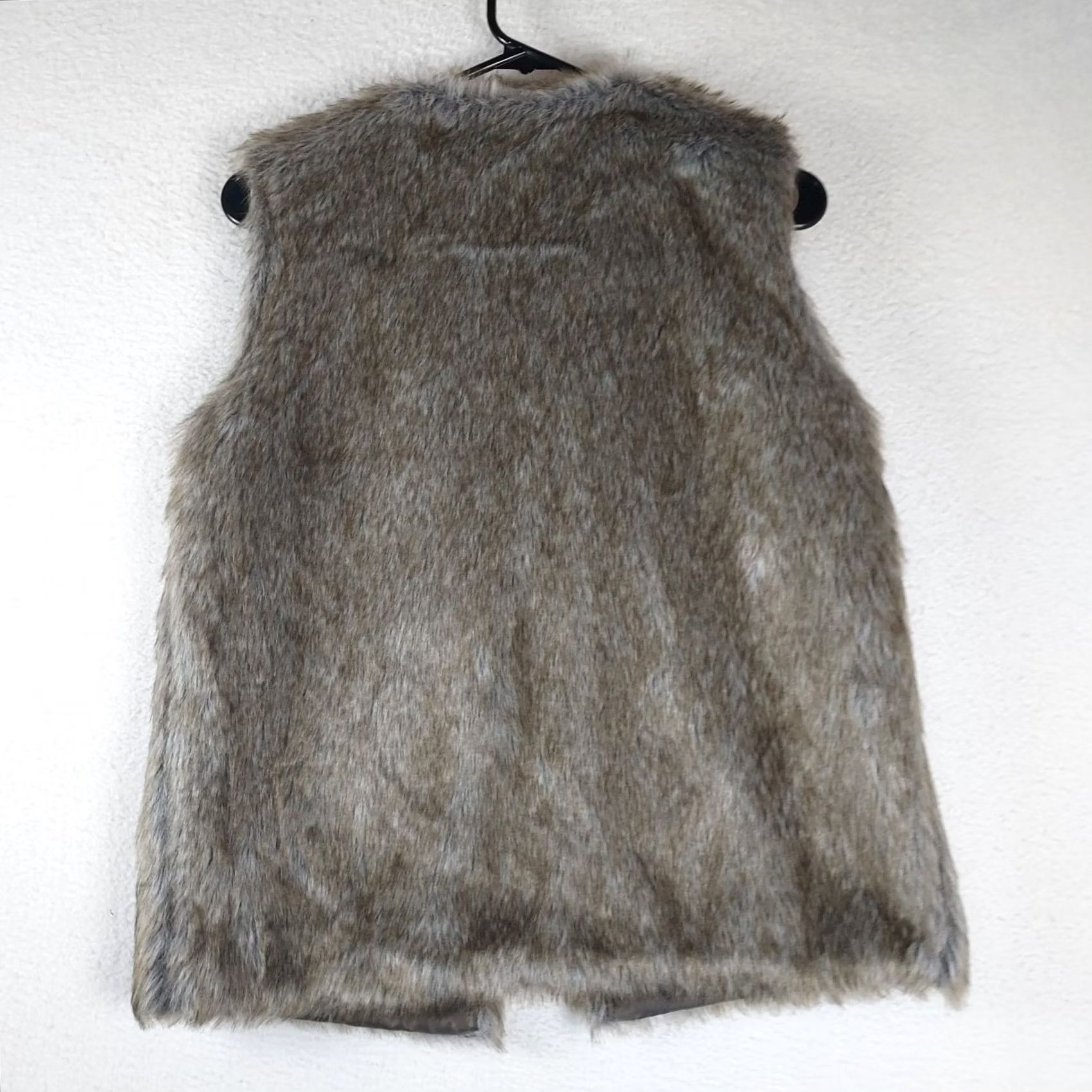 Vintage GlamSia Vest Women’s Large Brown Gray Faux Fur Lined Open Front Knit Sleeveless Regular Fit Winter Fall Spring Size L / US 10 / IT 46 - 2 Thumbnail