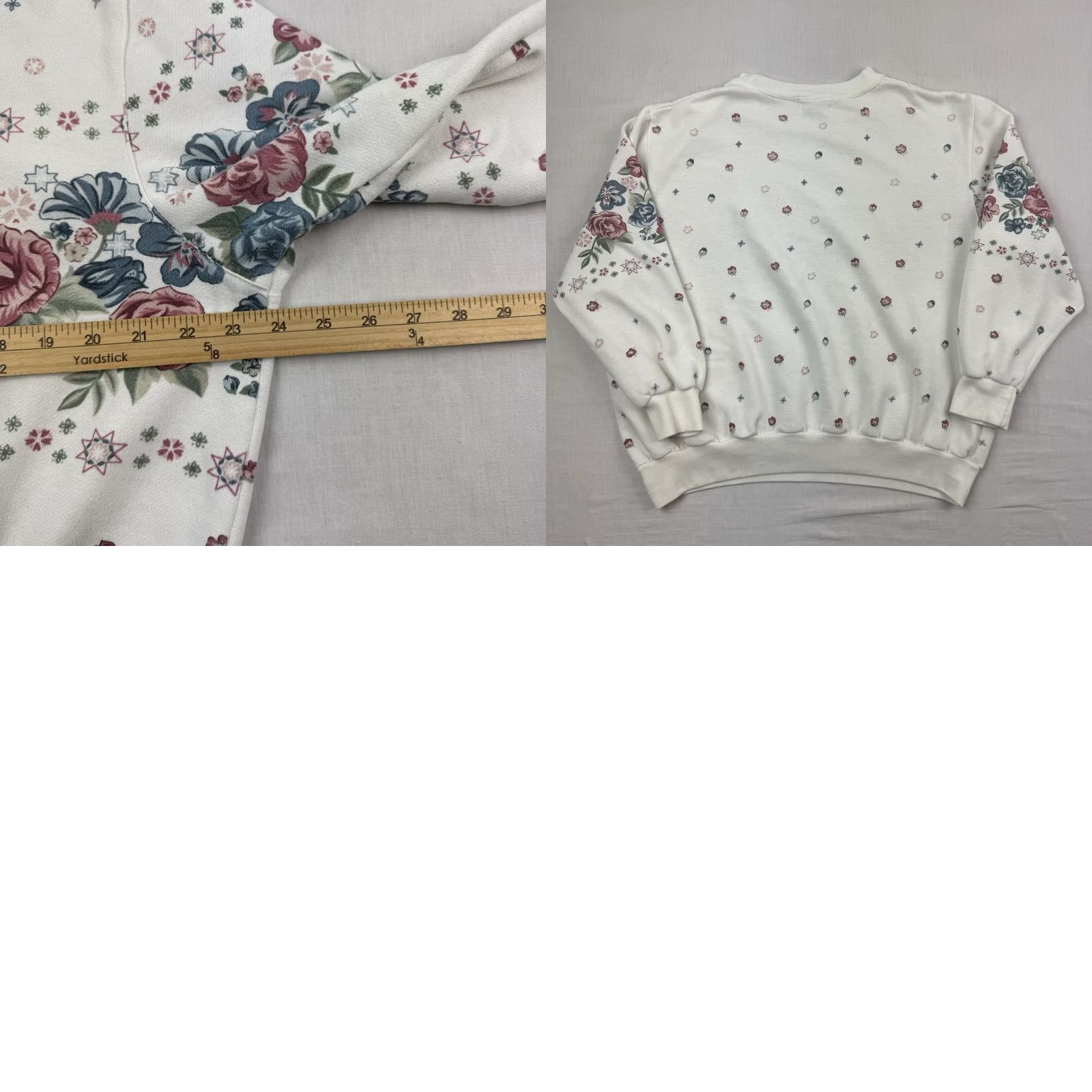 Vintage VINTAGE Alfred Dunner Floral Sweatshirt Womens Large Regular Pullover Crew Neck White Floral 90s 80s Nature Boys? Size L / US 10 / IT 46 - 8 Thumbnail