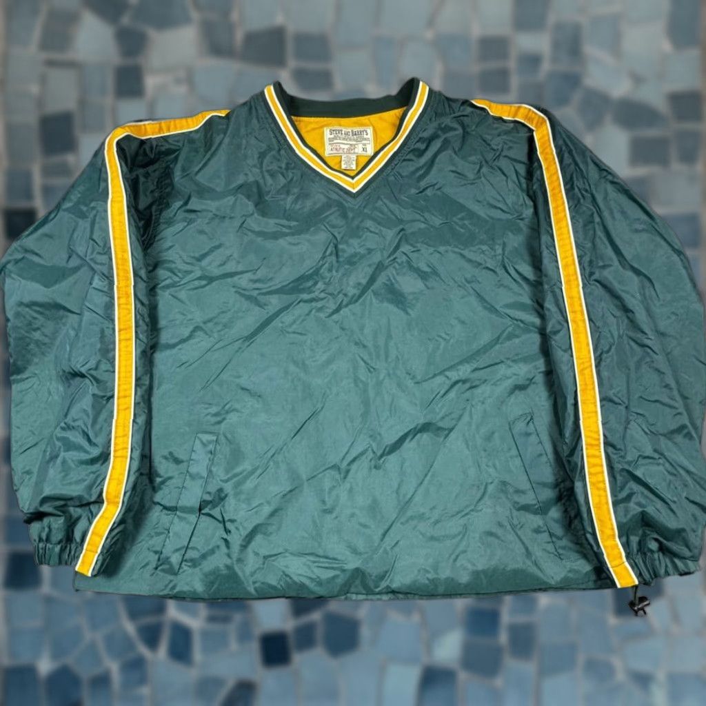 Vintage VINTAGE Windbreaker Mens XL Steve & Barry's Lined Down Heavyweight Green Stripe Wind-Resistant Thermal Jacket Men Size US XL / EU 56 / 4 - 1 Thumbnail