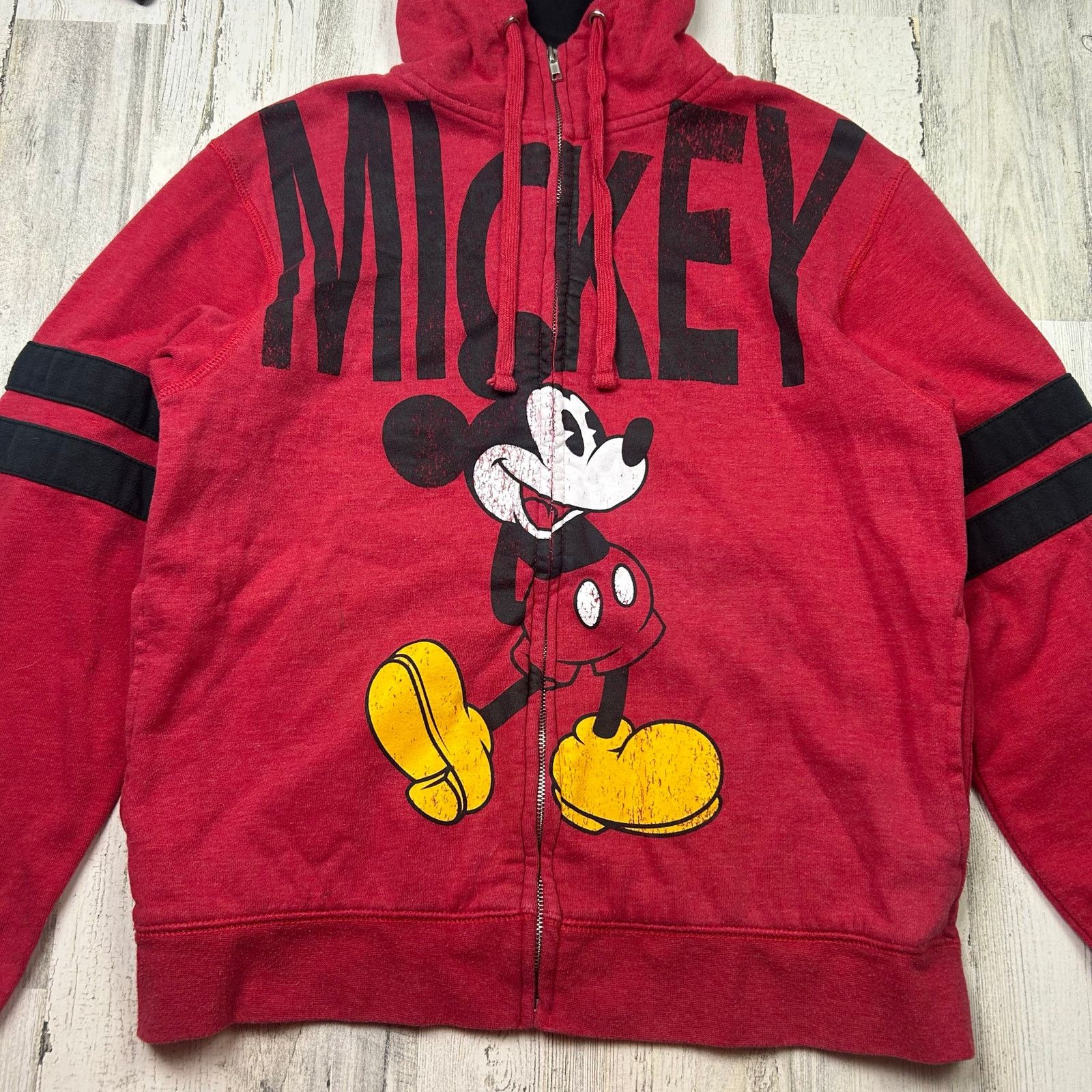 Disney Disney Mickey Mouse Japan Full Zip Striped Hoodie Jacket Size US S / EU 44-46 / 1 - 2 Thumbnail
