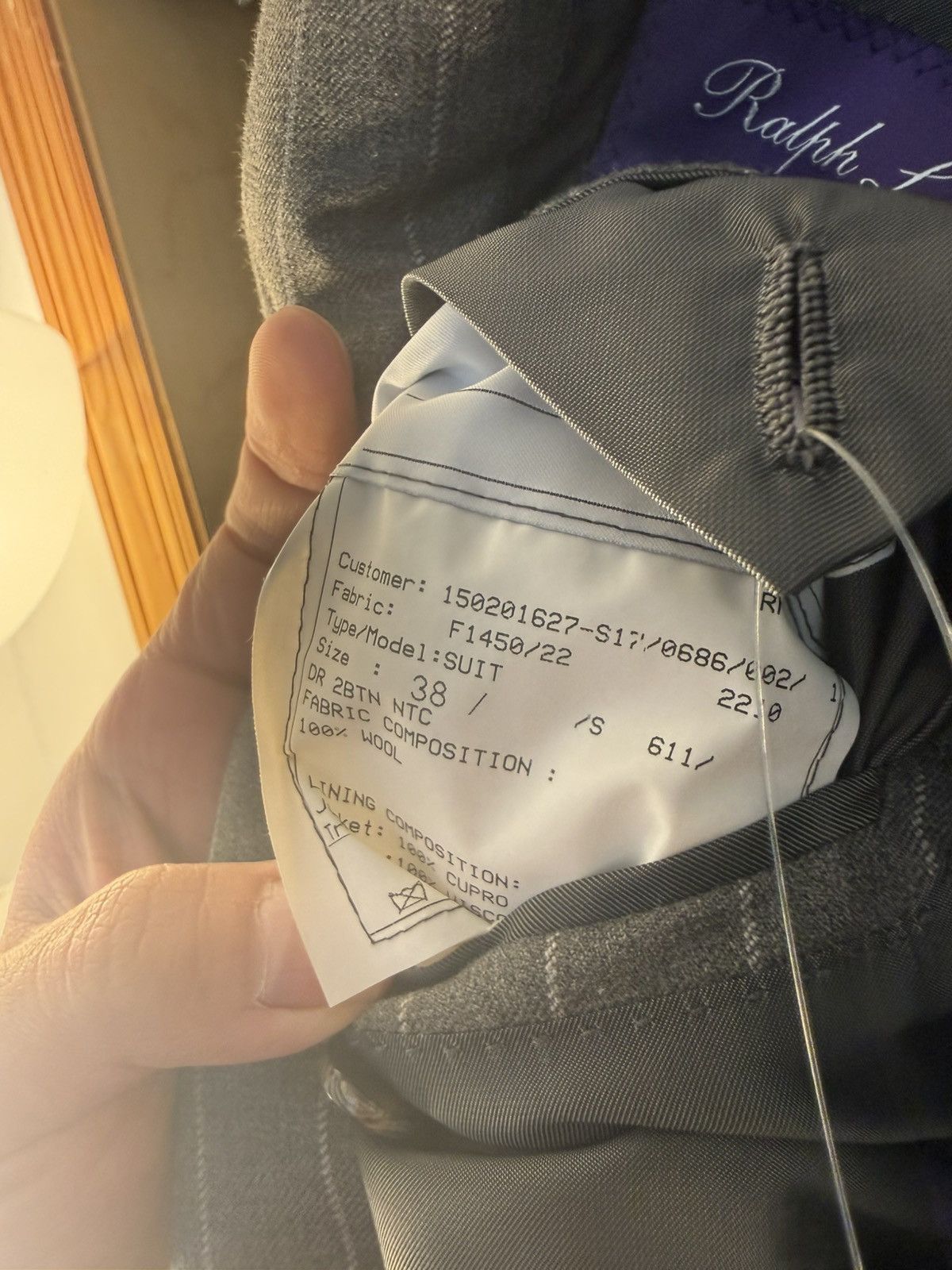 Ralph Lauren Purple Label RLPL grey stripe suit Size 38R - 5 Thumbnail