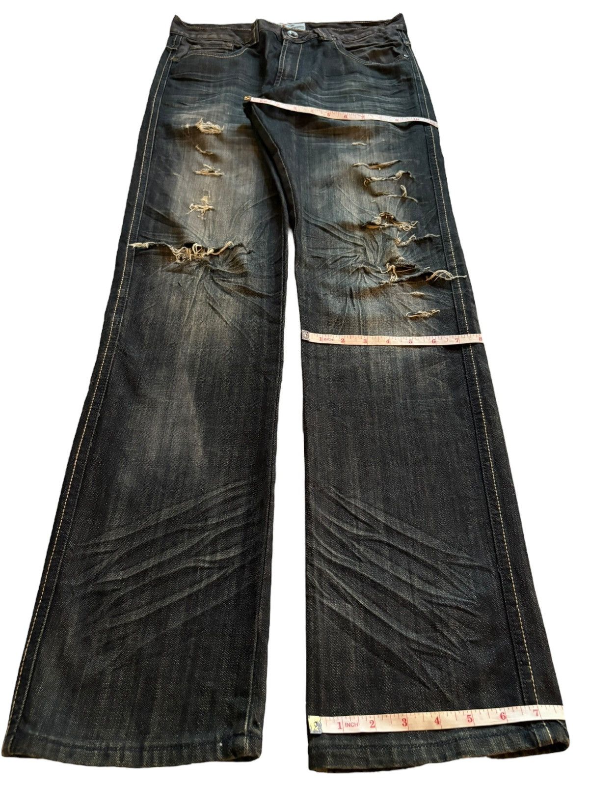 Energie × Japanese Brand Vintage Energie Faded Distressed Ripped Loose Jeans Size US 32 / EU 48 - 14 Thumbnail