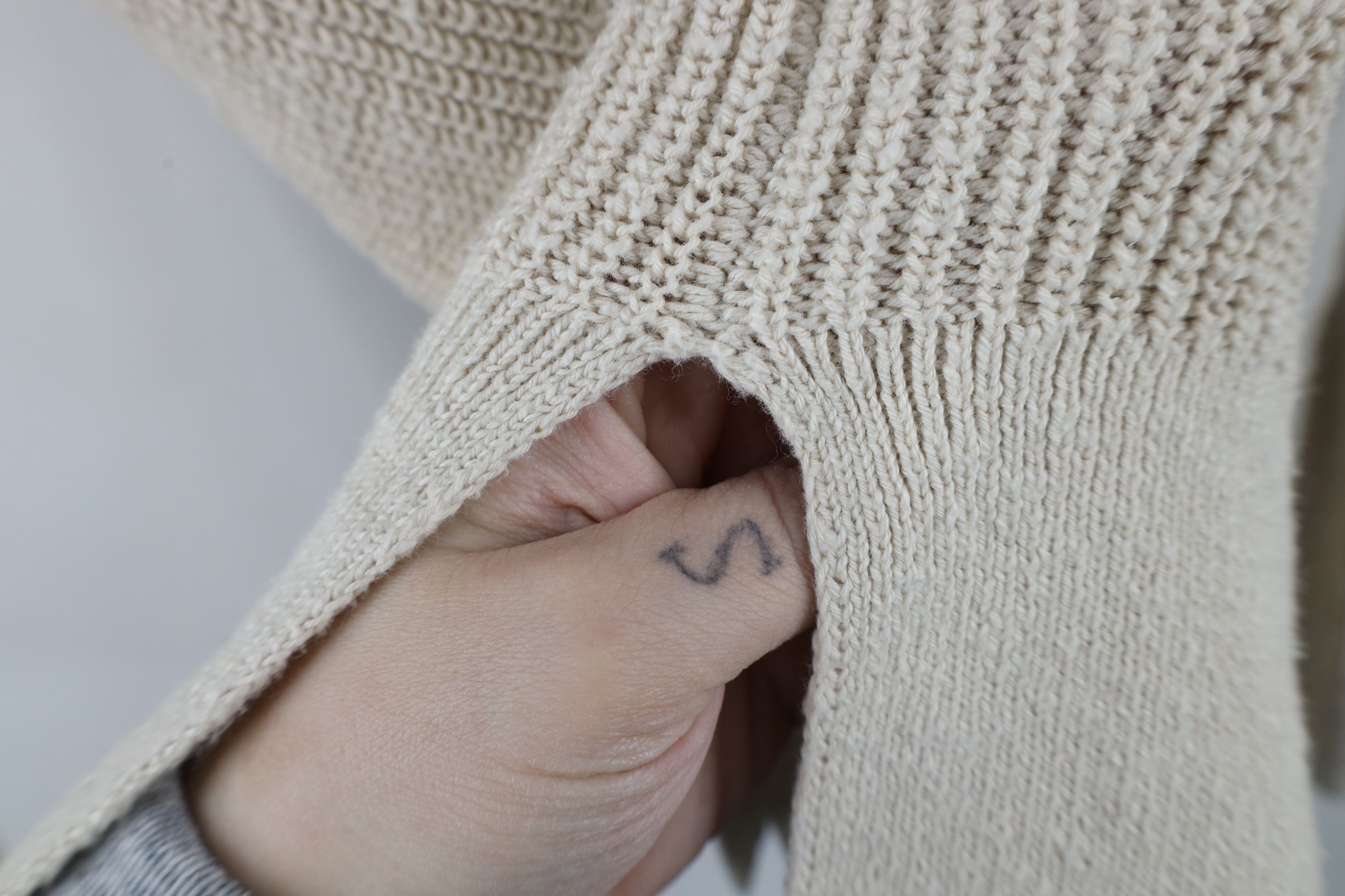 Madewell × Vintage Madewell Cotton Ribbed Knit Lovell Cardigan Sweater Beige Size M / US 6-8 / IT 42-44 - 6 Thumbnail