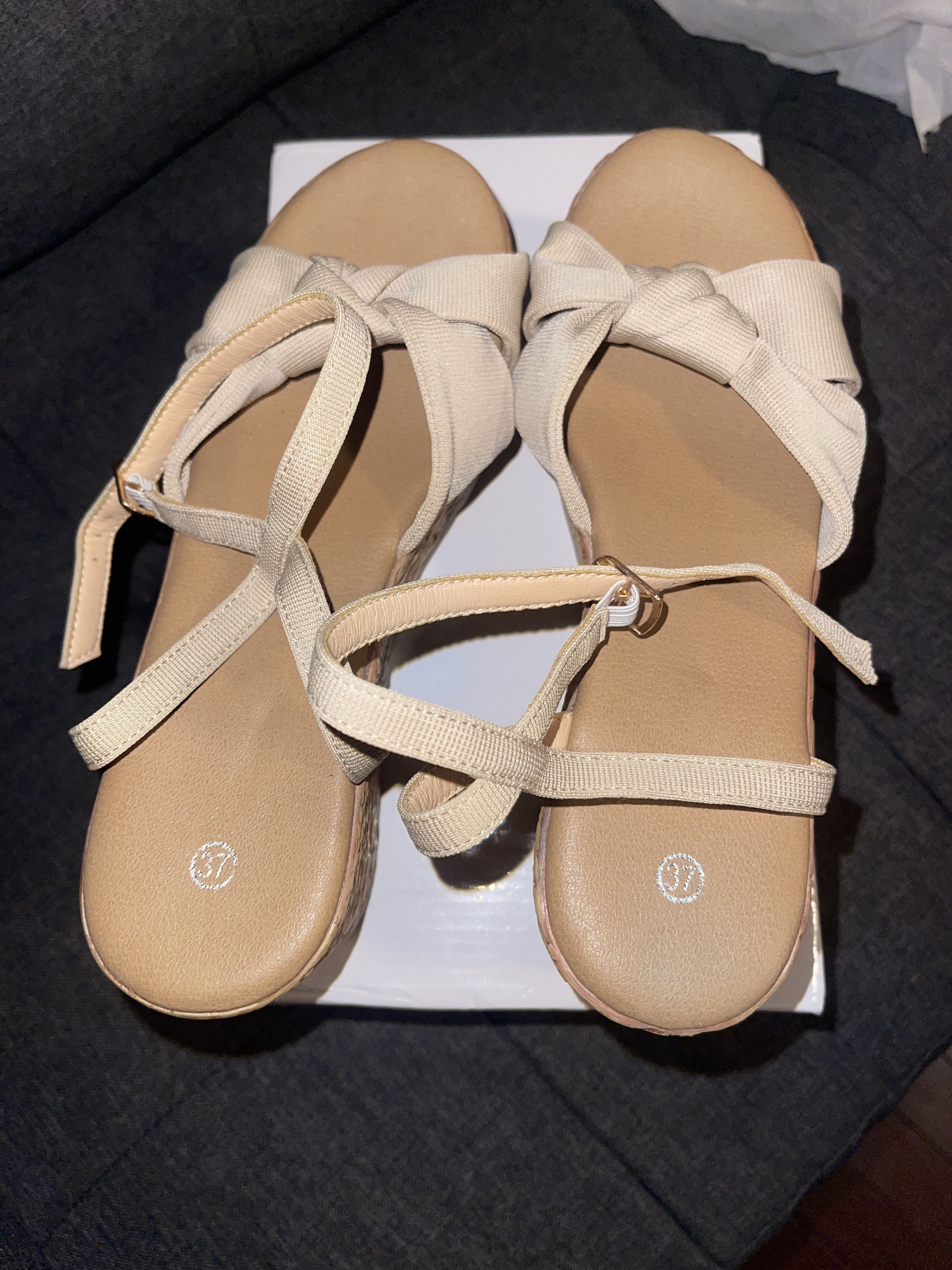 Other Women’s Beige Platform Sandals Size US 6.5 / IT 36.5 - 6 Thumbnail