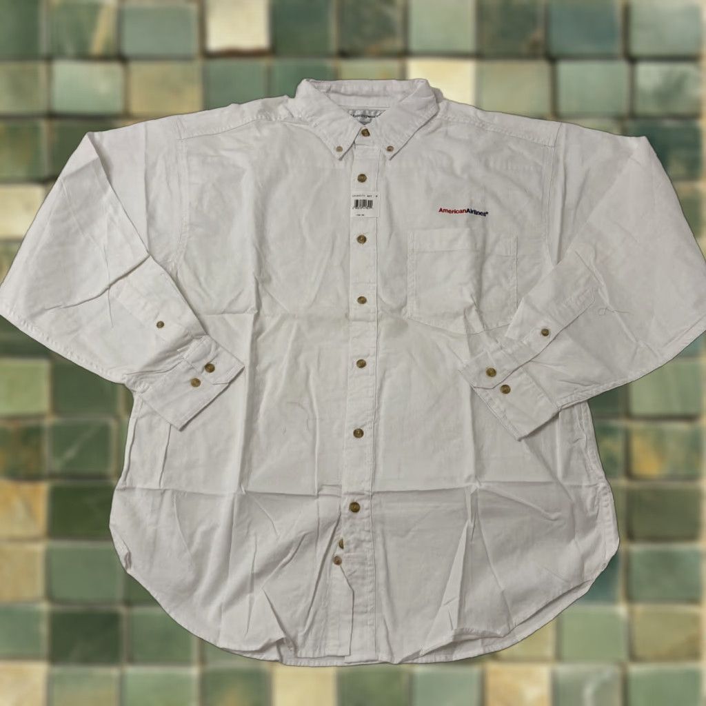 Vintage VINTAGE Munsingwear Button Down Shirt Mens M White American Airlines Longsleeve Deadstock Size US M / EU 48-50 / 2 - 1 Thumbnail