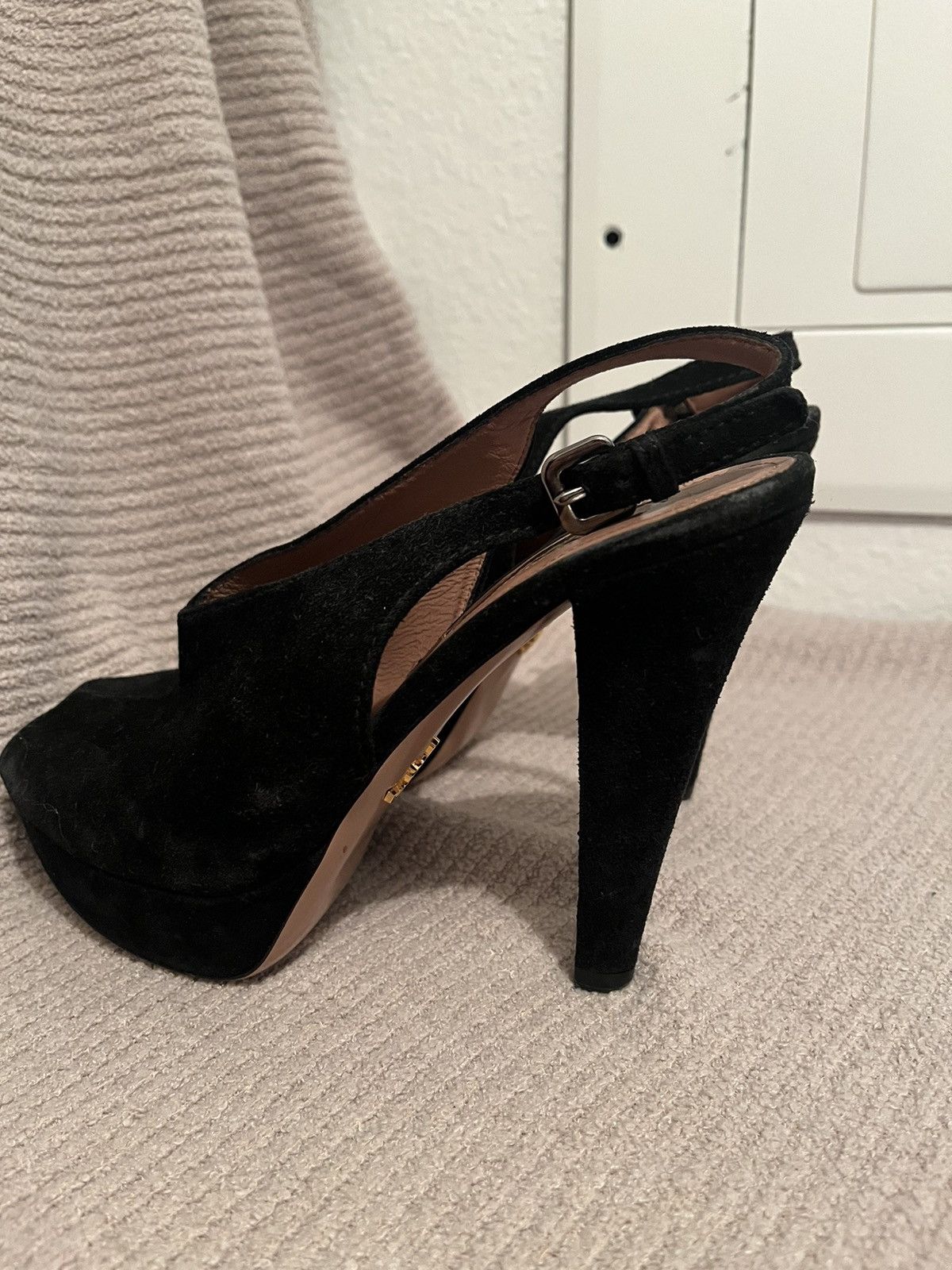 Prada Prada Nero Black Suede Stilettos. Size US 6.5 / IT 36.5 - 1 Thumbnail