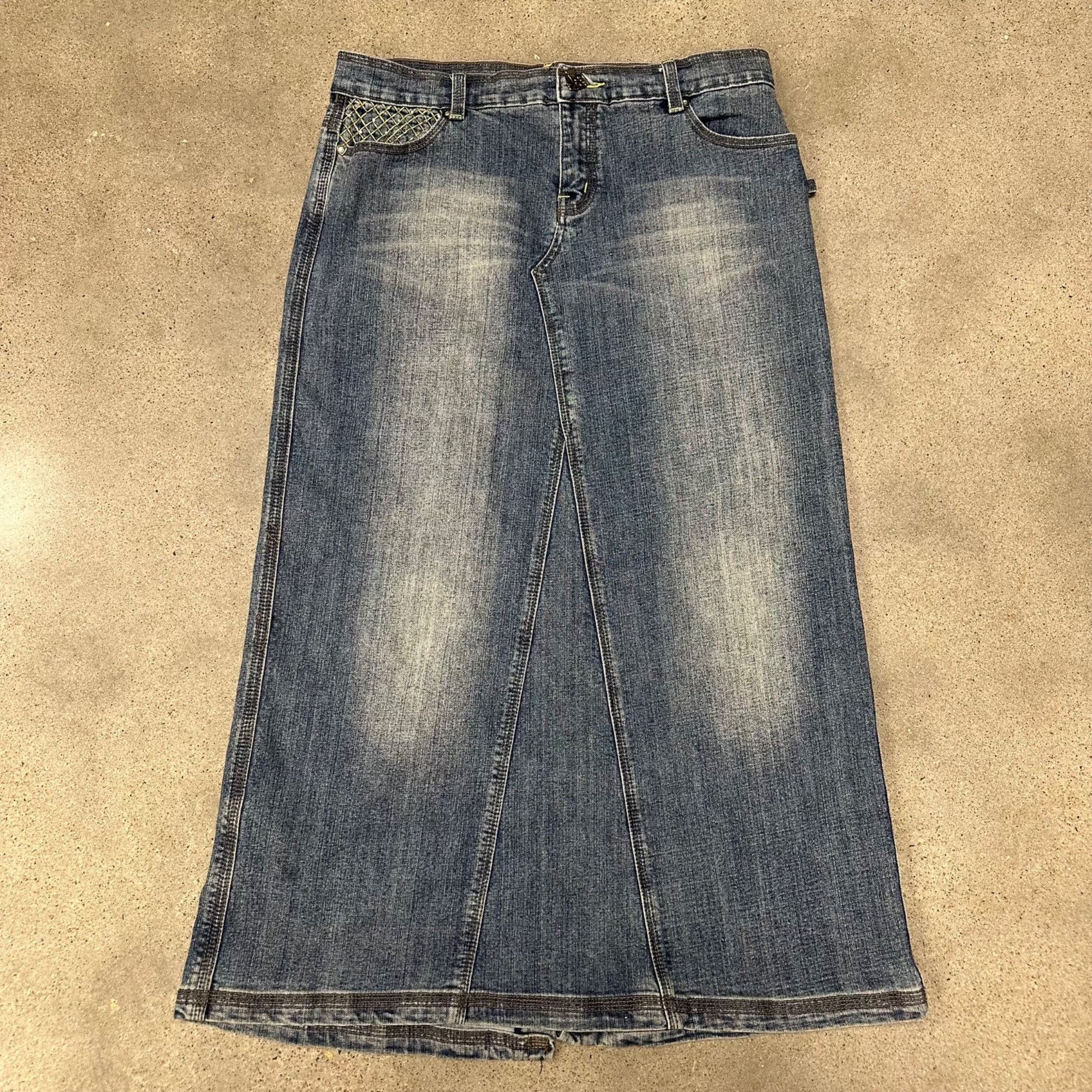 Vintage Vintage Y2K JouJou Denim Jean Maxi Skirt Size 33" - 1 Thumbnail