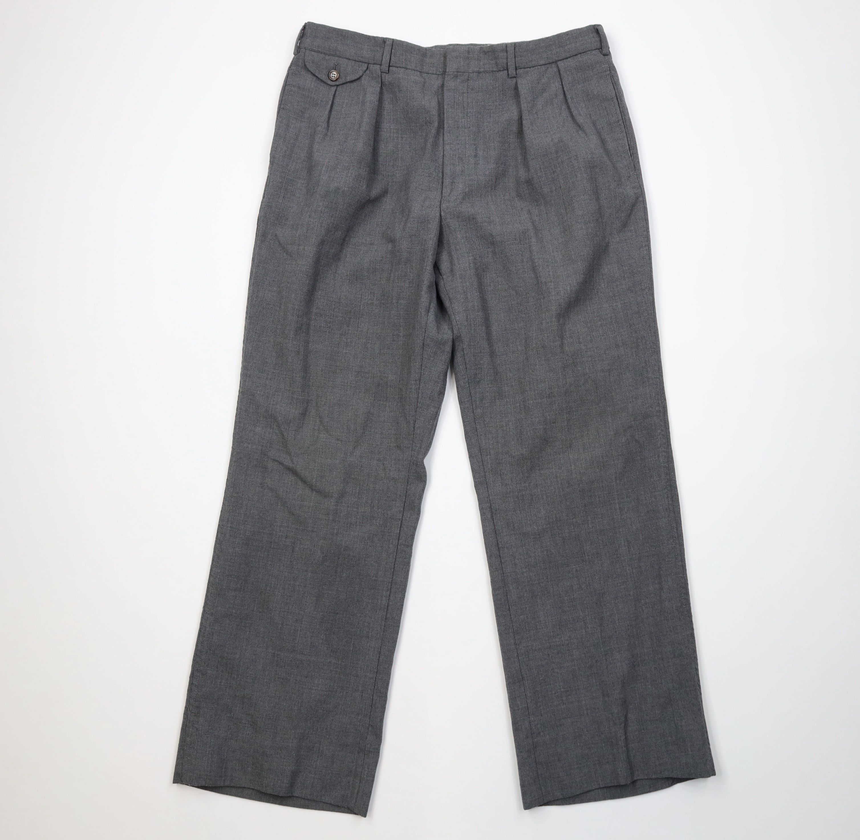 Ralph Lauren Vintage 70s Ralph Lauren Knit Wide Leg Chino Pants Gray USA Size US 34 / EU 50 - 1 Thumbnail