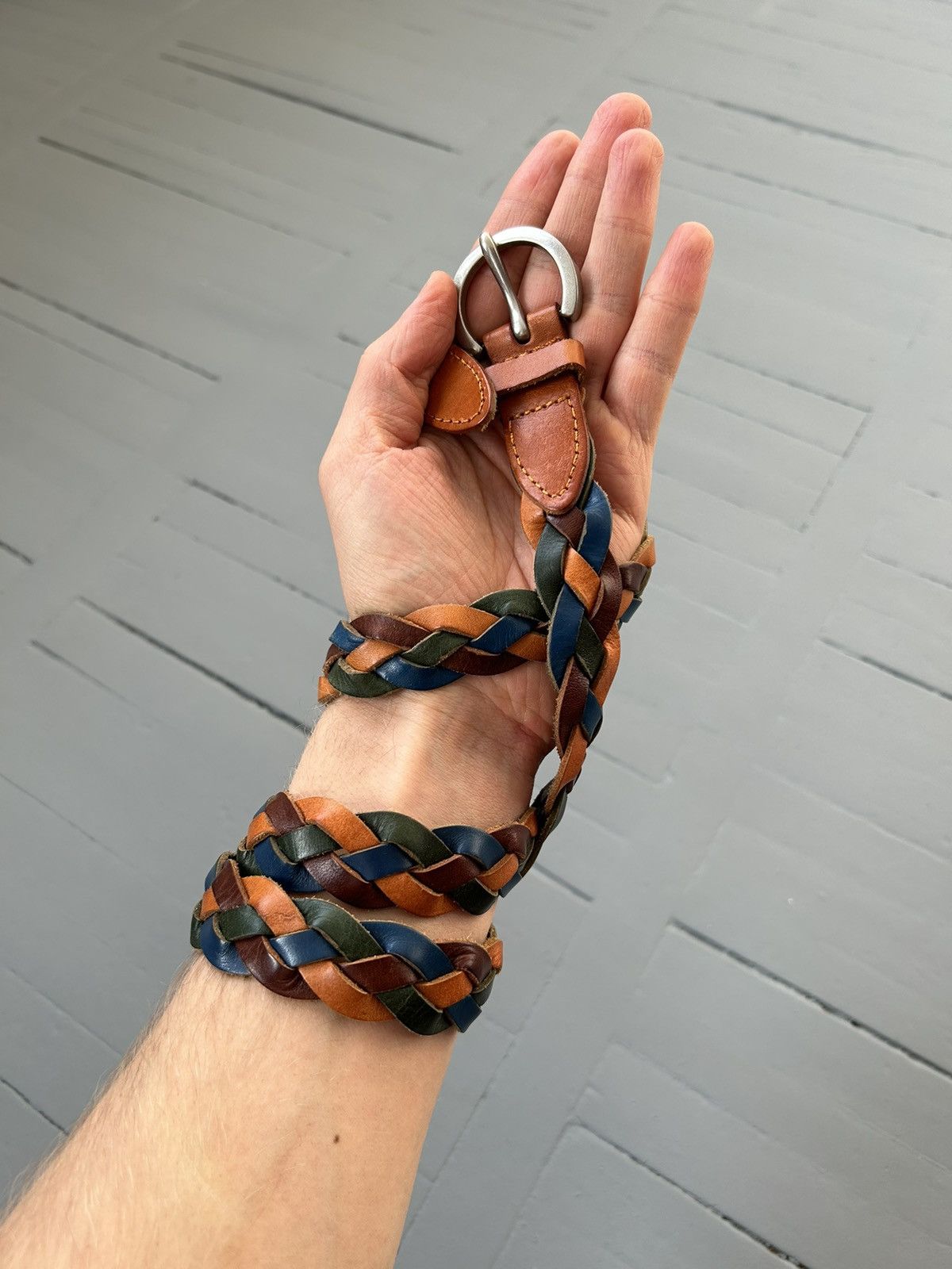 Leather × Vintage Braided leather belt Size ONE SIZE - 1 Thumbnail