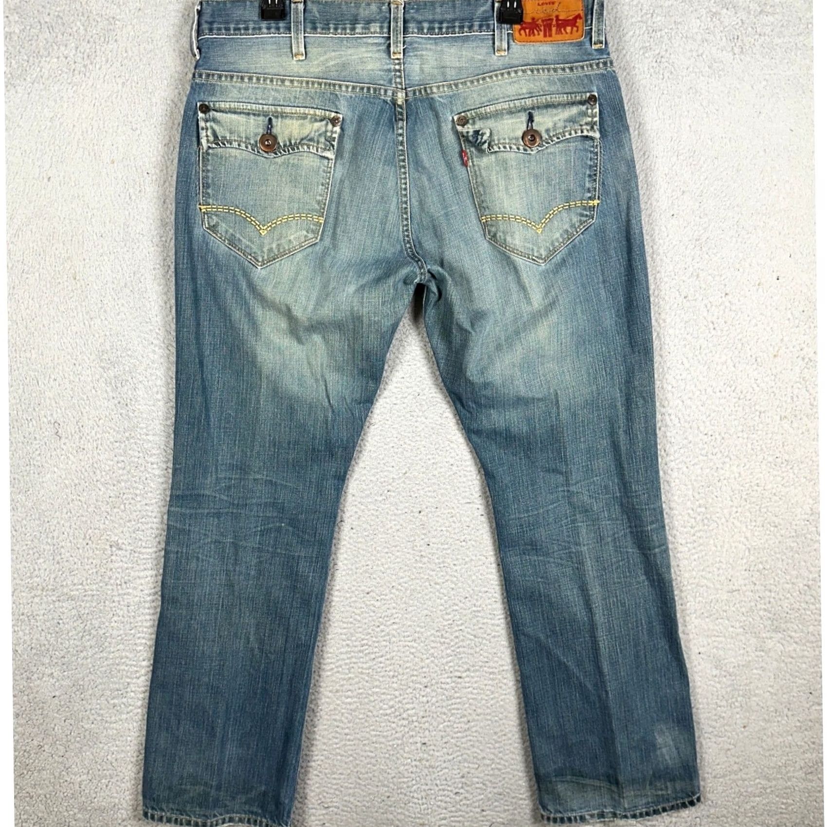 Levi's VINTAGE Levi's Red Jeans Bootcut 38x32 Mens Blue Denim 5-Pocket Size US 38 / EU 54 - 2 Thumbnail