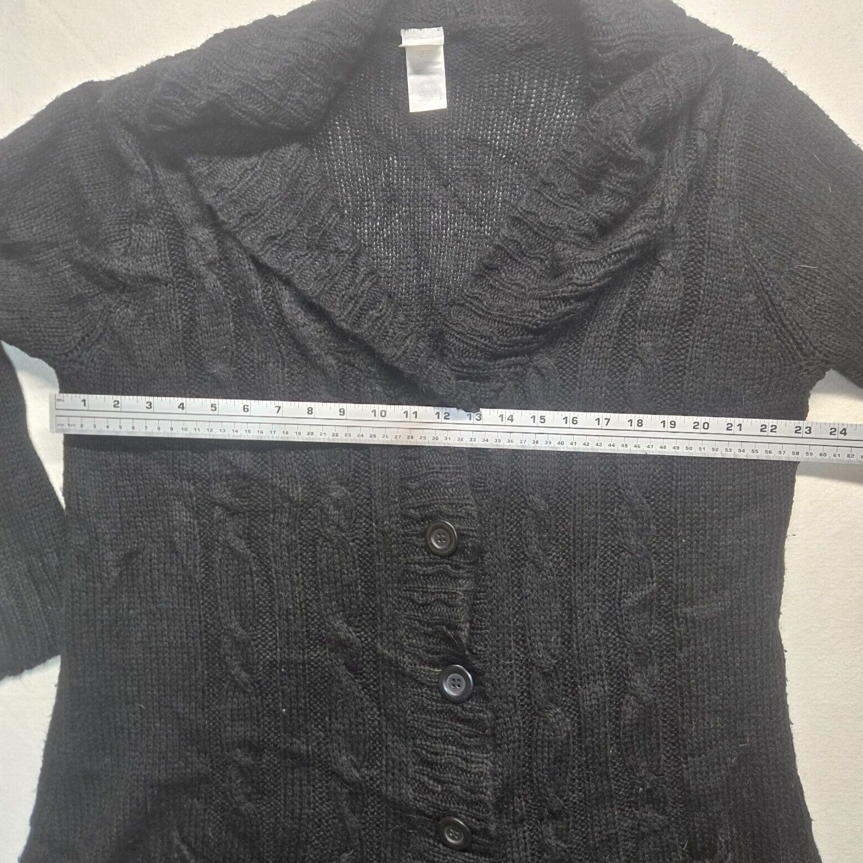 Vintage VINTAGE Just My Size Black Cardigan Sweater Plus 3X Solid Open Womens Size XXL / US 16-18 / IT 52-54 - 6 Thumbnail