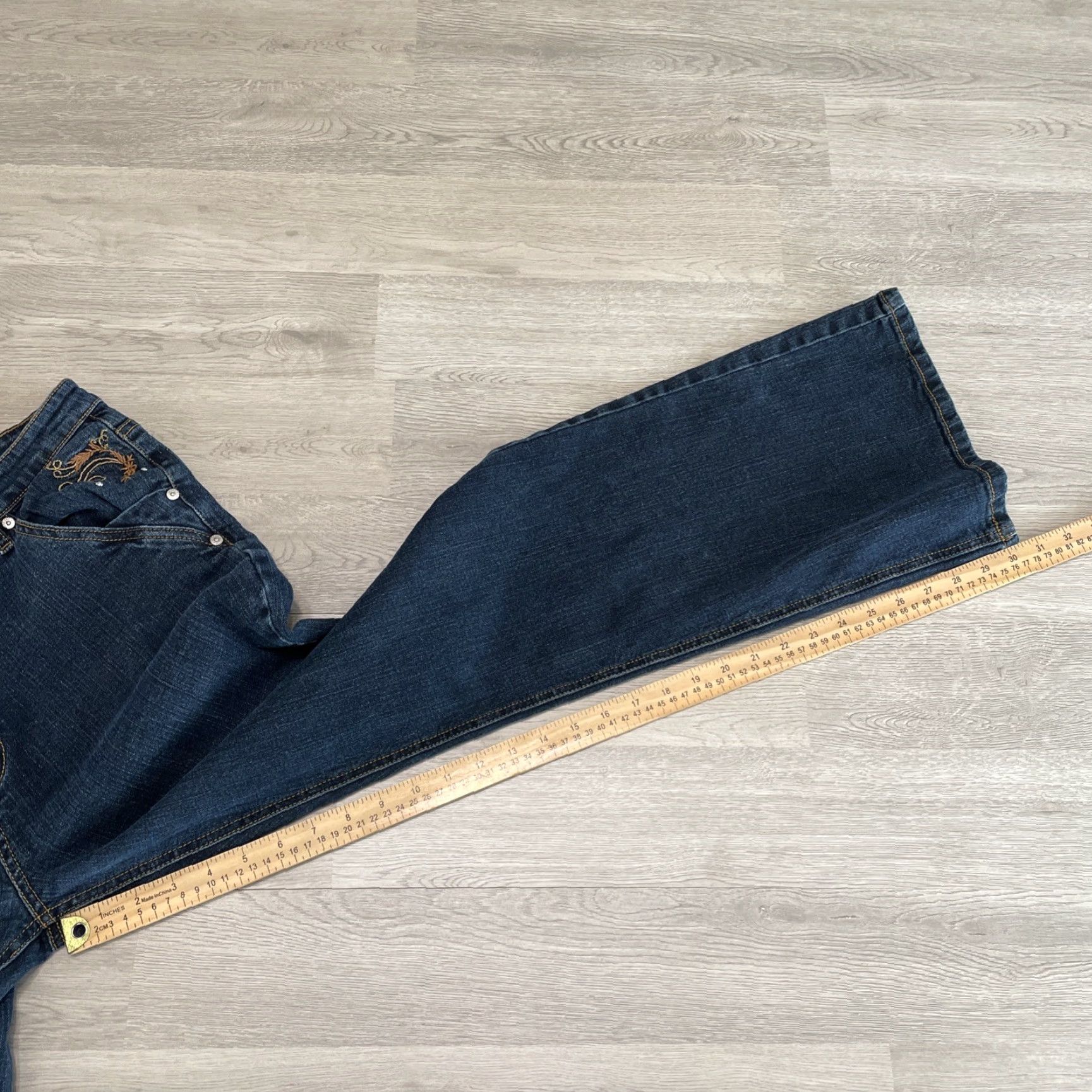 Denime VINTAGE Cosmopolitan Jeanswear Women's Bootcut Jeans Size 16 Blue Denim Embroidered High Rise Size 38" / US 16 / IT 52 - 7 Thumbnail